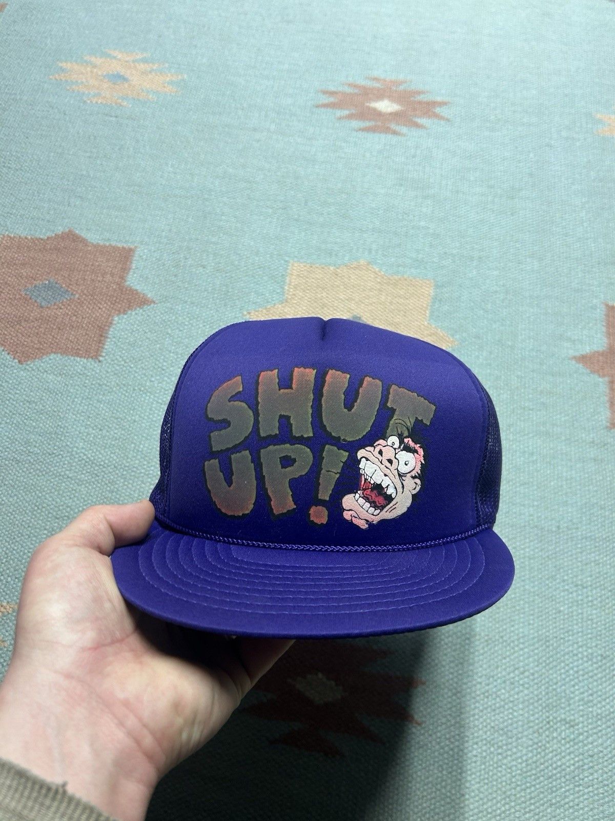 Vintage Vintage trucker hat mesh shut up! funny novelty snapback Size ONE SIZE - 2 Thumbnail