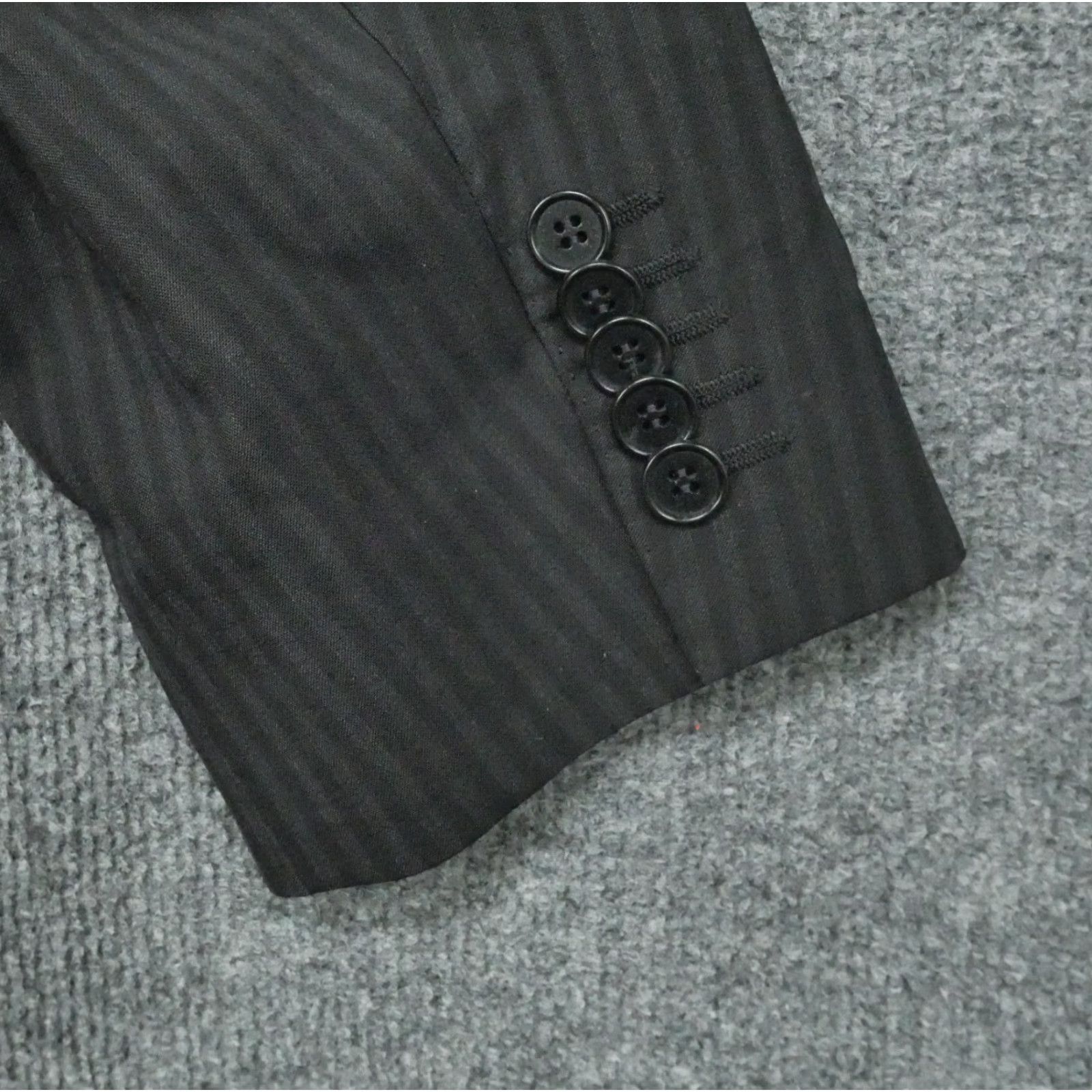 Paul Smith VINTAGE Paul Smith Blazer Mens 46 Black Wool Striped Jacket Overcoat Classic 6/10 Italian Size 46R - 7 Thumbnail