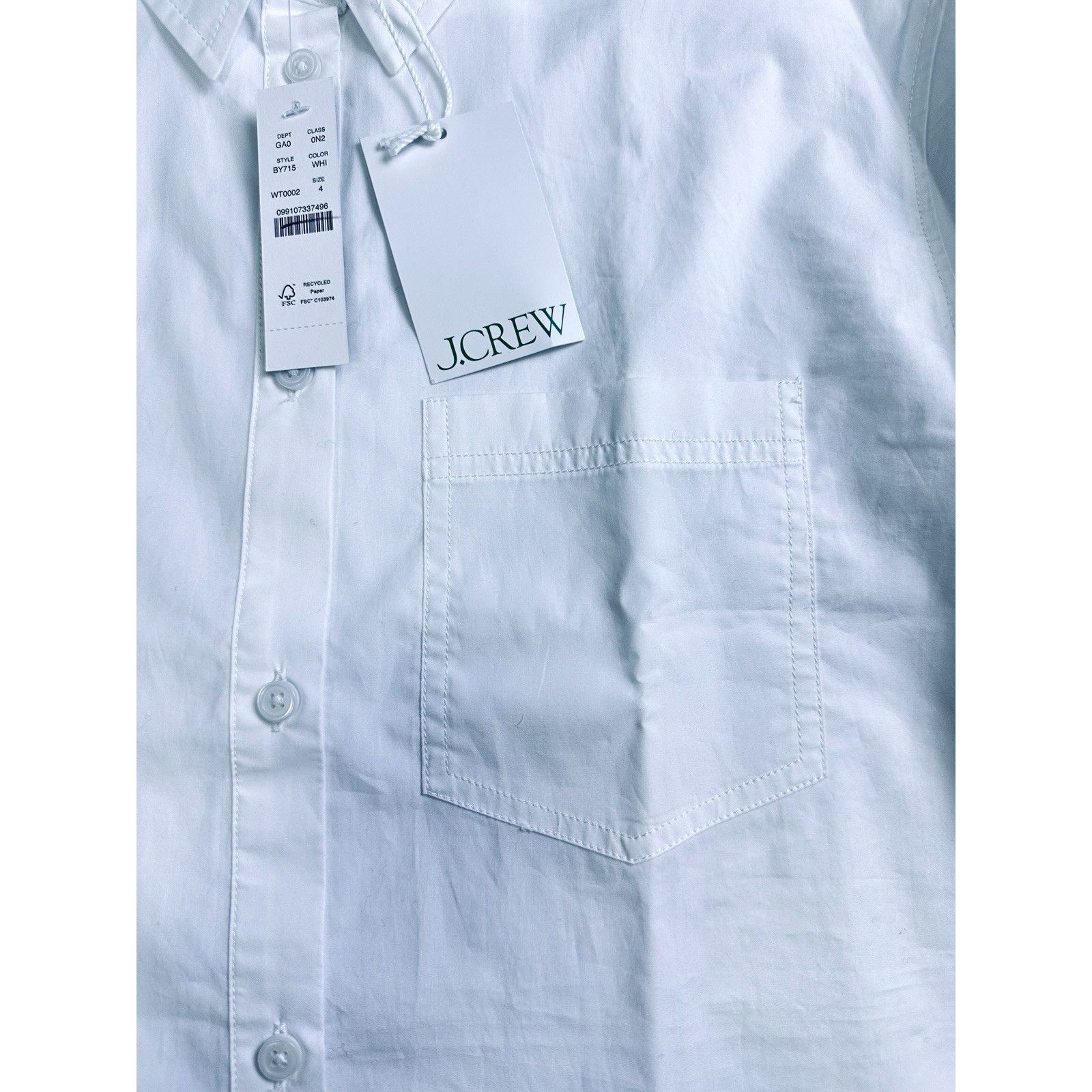 J.Crew J.Crew Button Up Shirt In Cotton Poplin White Sz 4 Relaxed Size S / US 4 / IT 40 - 6 Thumbnail