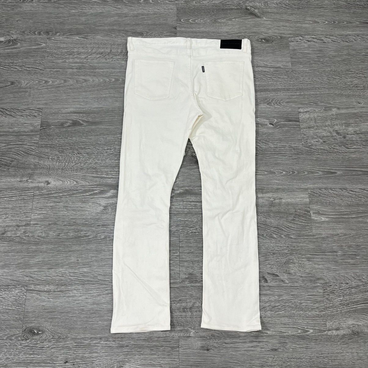 JACKROSE 2000's Jackrose Ripped White Denim Pant Stretch Lgb Style Size US 35 - 7 Thumbnail