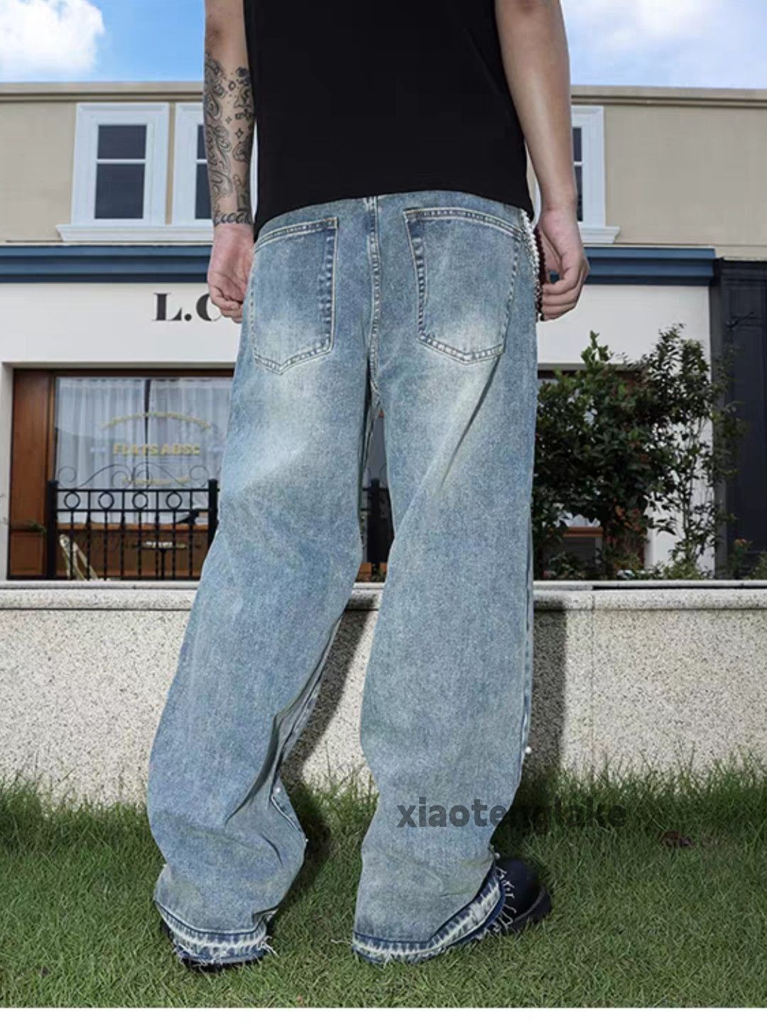 Vintage Custom washed faded loose baggy skate hiphop jeans Size US 38 / EU 54 - 5 Thumbnail