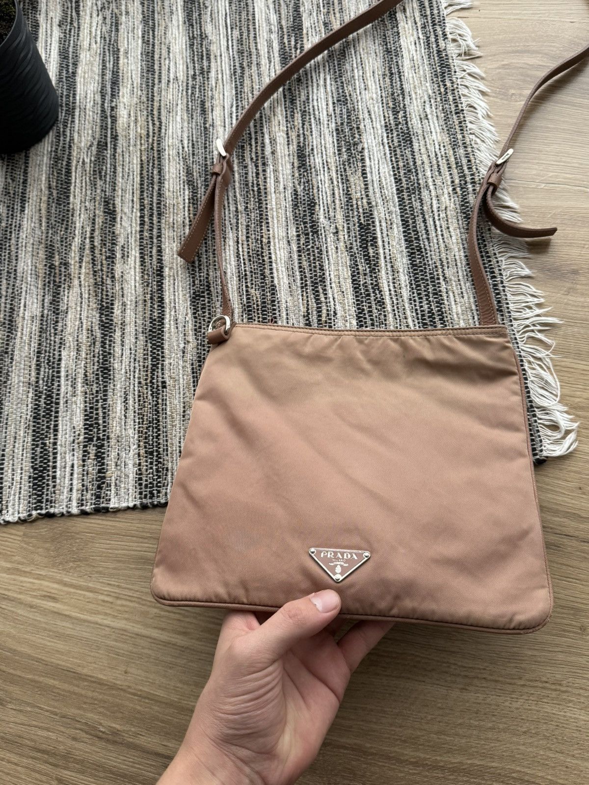 Prada PRADA Nylon Shoulder Bag Floral Applications Triangle Logo Size ONE SIZE - 4 Thumbnail