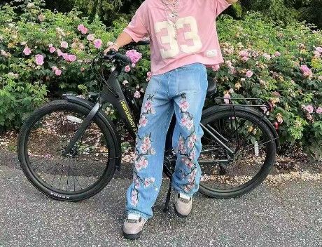 Other × Vintage Cherry Blossom Jeans Size US 33 - 4 Thumbnail