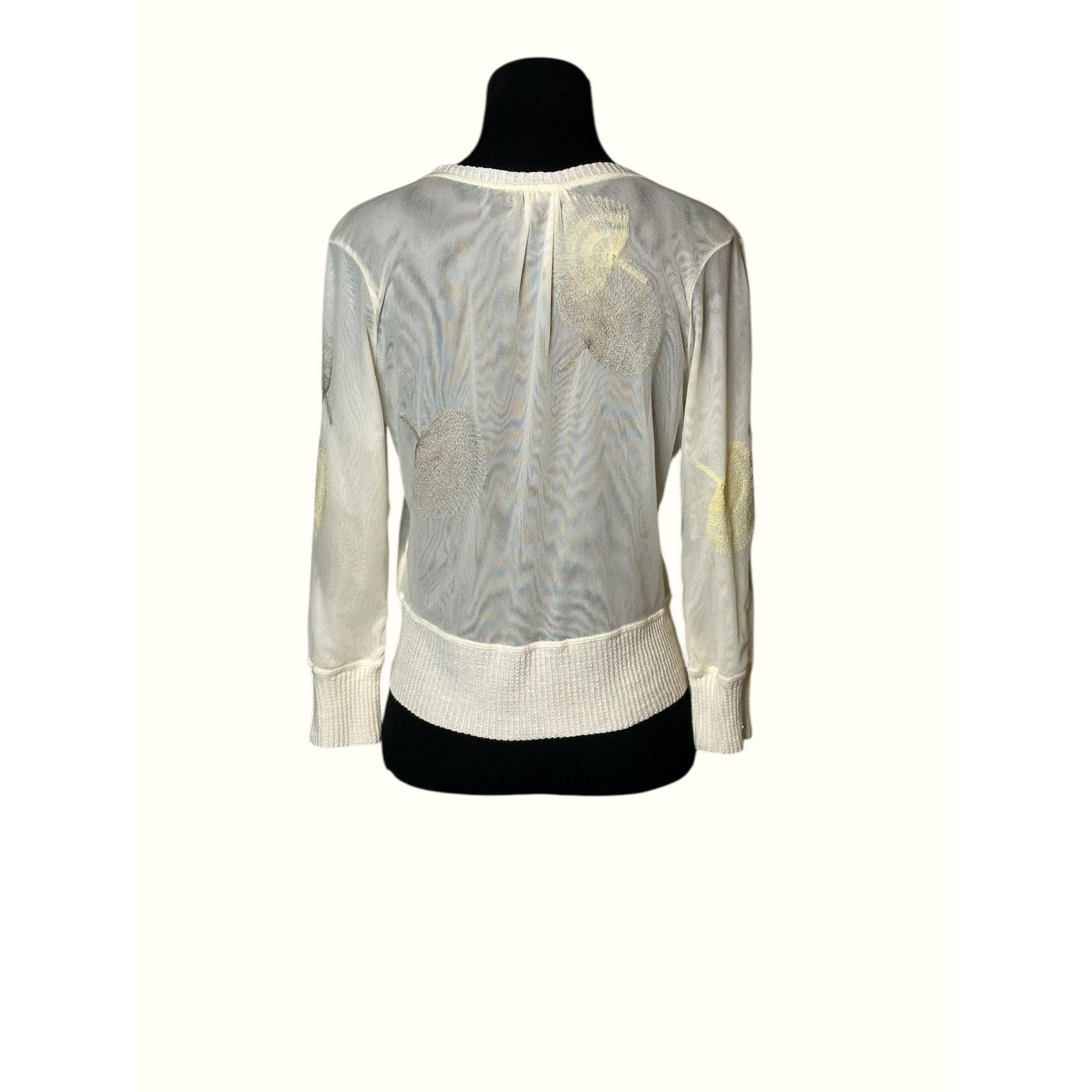 NIC+ZOE Nic + Zoe Cream Floral Embroidered Sweater size Small Size S / US 4 / IT 40 - 9 Thumbnail