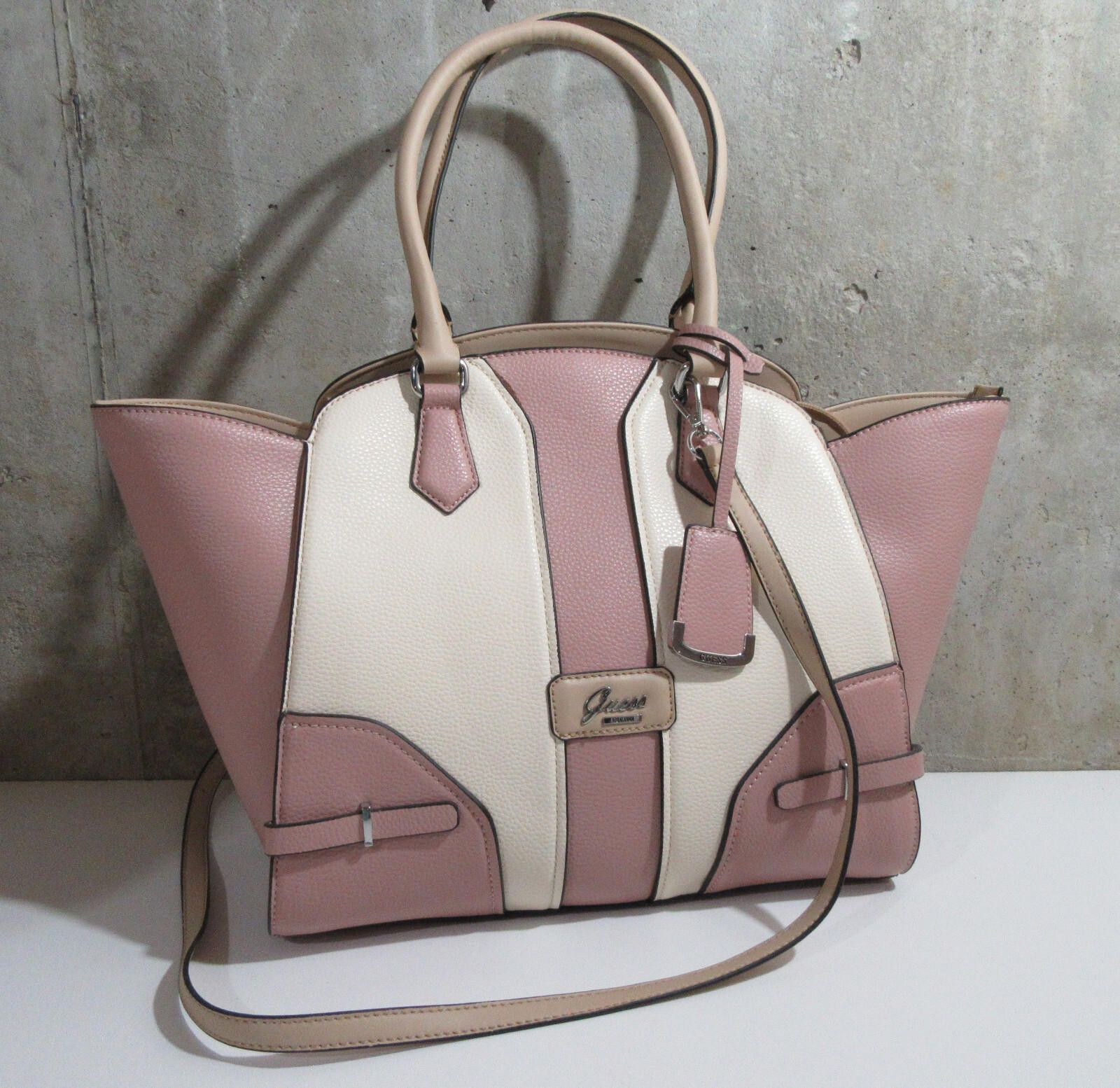 Guess Guess Purse Satchel Crossbody Tote Handbag Pink / Ecru NWOT Size ONE SIZE - 8 Thumbnail