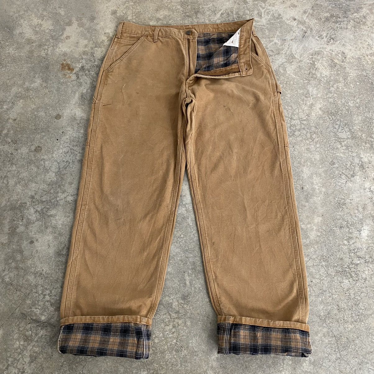 Carhartt Vintage Carhartt Blanket Lined Tan Carpenter Work Pants Size US 35 - 2 Thumbnail