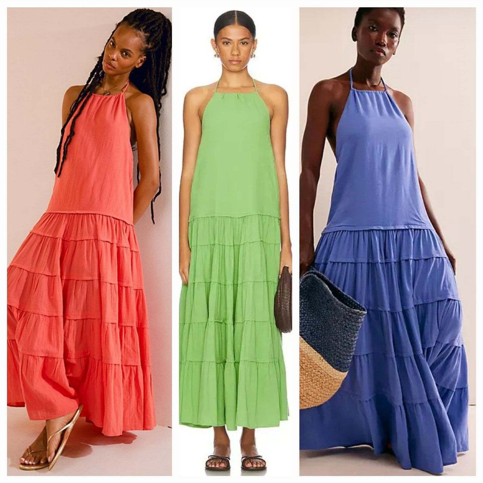 Free People New Somewhere Sunny Drop-Waist Maxi Dress $118 MEDIUM Kiwi Size M / US 6-8 / IT 42-44 - 1 Thumbnail