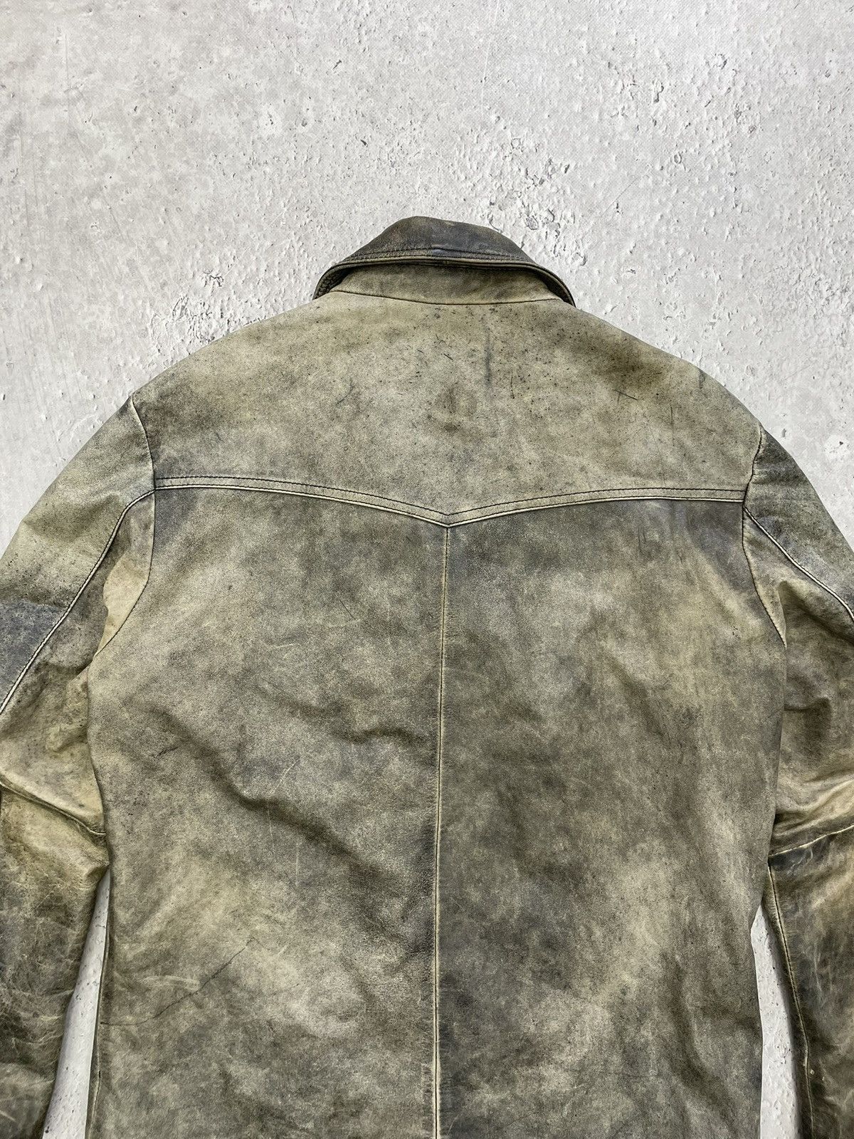 Japanese Brand Hype washed leather acant garde jacket diesel style y2k Size US M / EU 48-50 / 2 - 11 Thumbnail