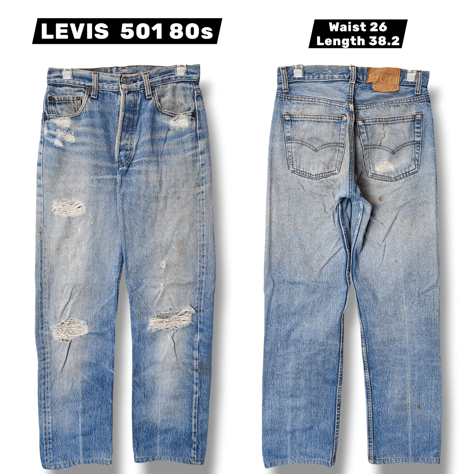 Levi's Vintage 80s Levis 501 0115 Sun Faded Jeans Size US 26 / EU 42 - 1 Thumbnail
