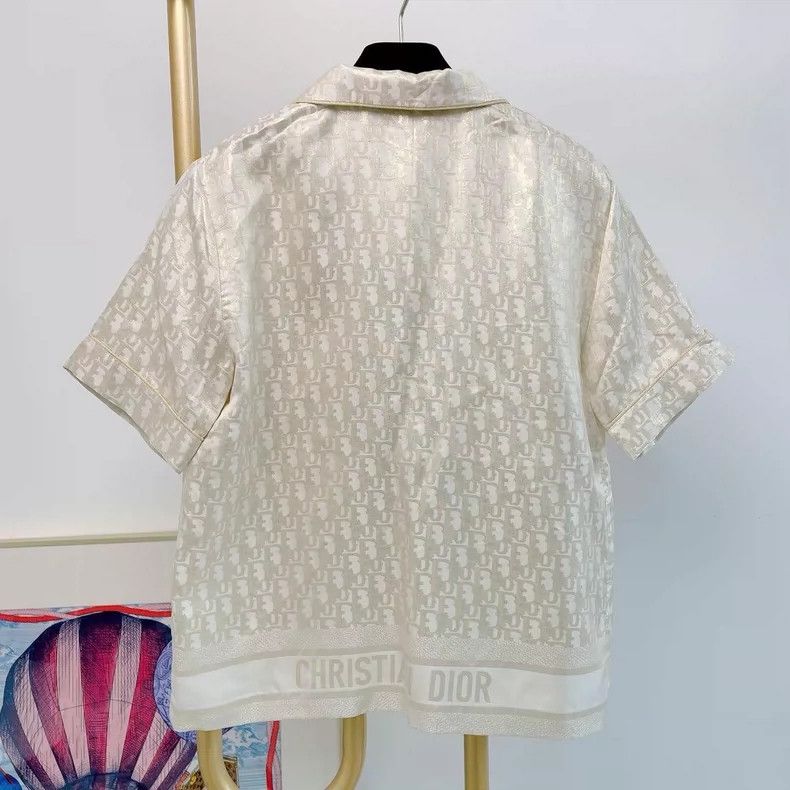 Dior Dior Gold Logo Embroidered Casual Shirt Size XXS / US 00 / IT 34 - 2 Thumbnail