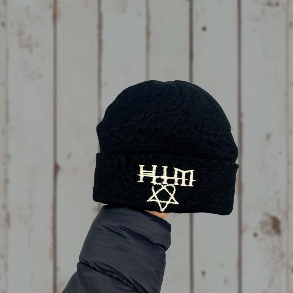 Vintage VINTAGE HIM Heartagram Hat Band Metal Rare Retro Black Hat Men One Size Adult Black/HIM Heartagram Hat Band Metal Rare Retro Size ONE SIZE - 1 Thumbnail