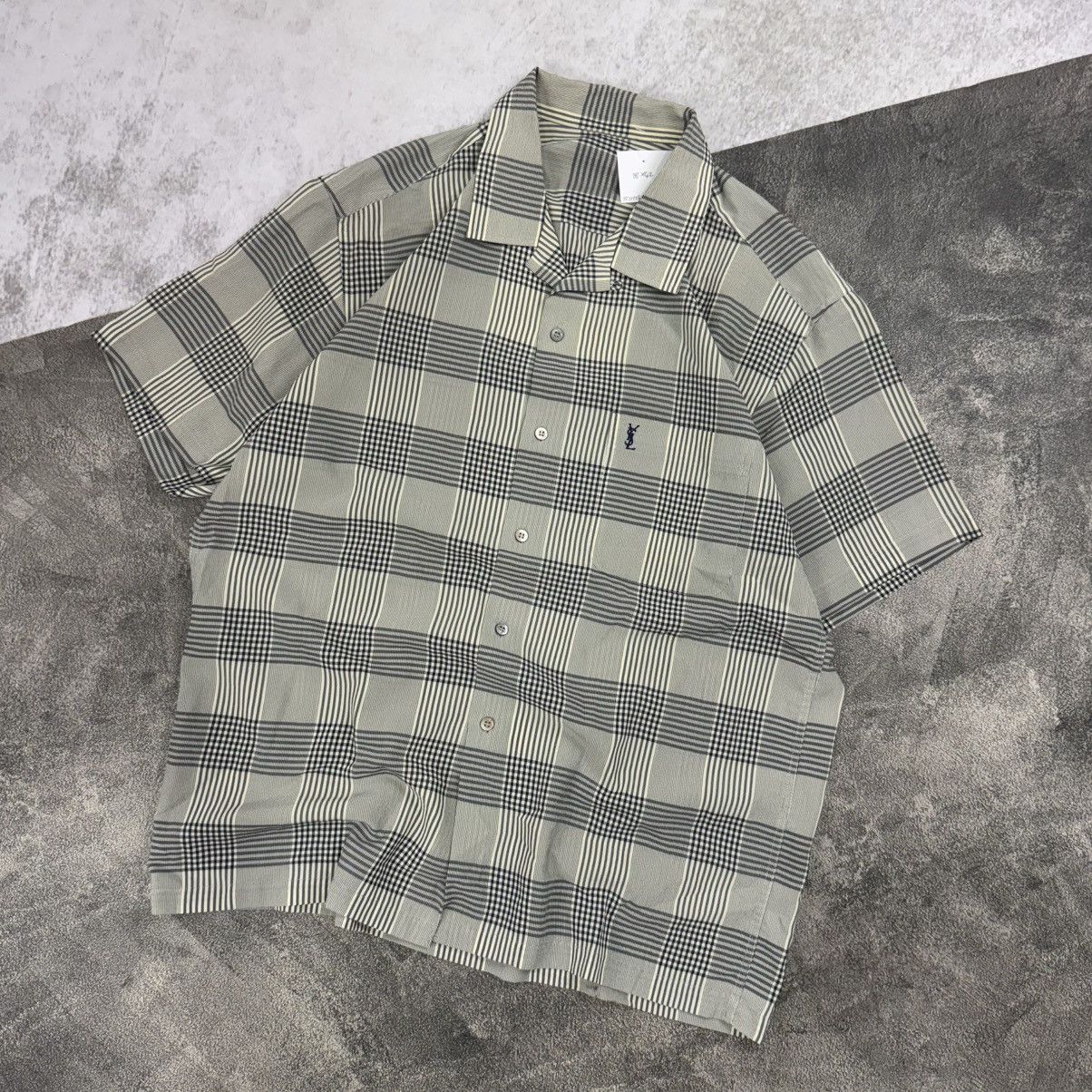 Yves Saint Laurent YVES SAINT LAURENT YSL plaid buttonshirt open collar Size US XL / EU 56 / 4 - 2 Thumbnail