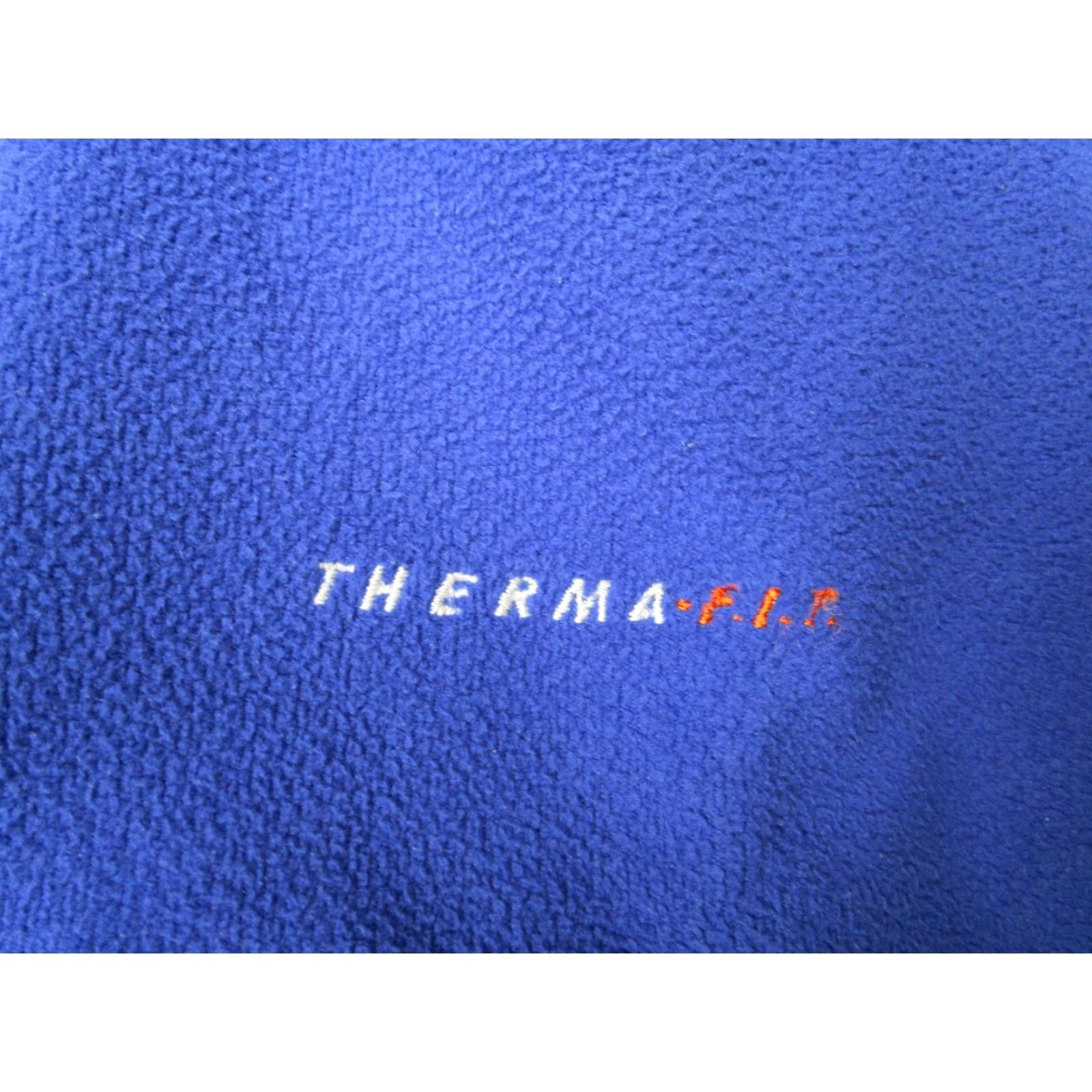 Nike VINTAGE Nike Therma Fit Mens Blue 1/2 Zip Fleece Pullover Large Sweatshirt Pullover Casual Nike Therma Classic Sports 90s Mens Size US L / EU 52-54 / 3 - 3 Thumbnail