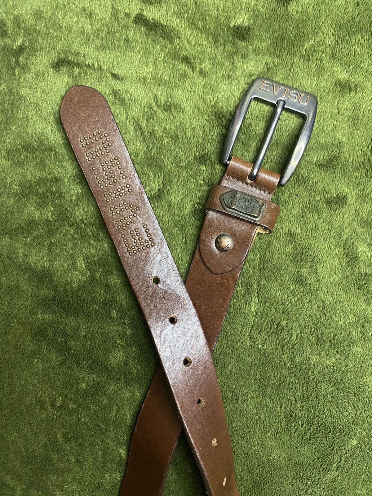 Evisu Evisu brown leather belt Size 32 - 3 Thumbnail