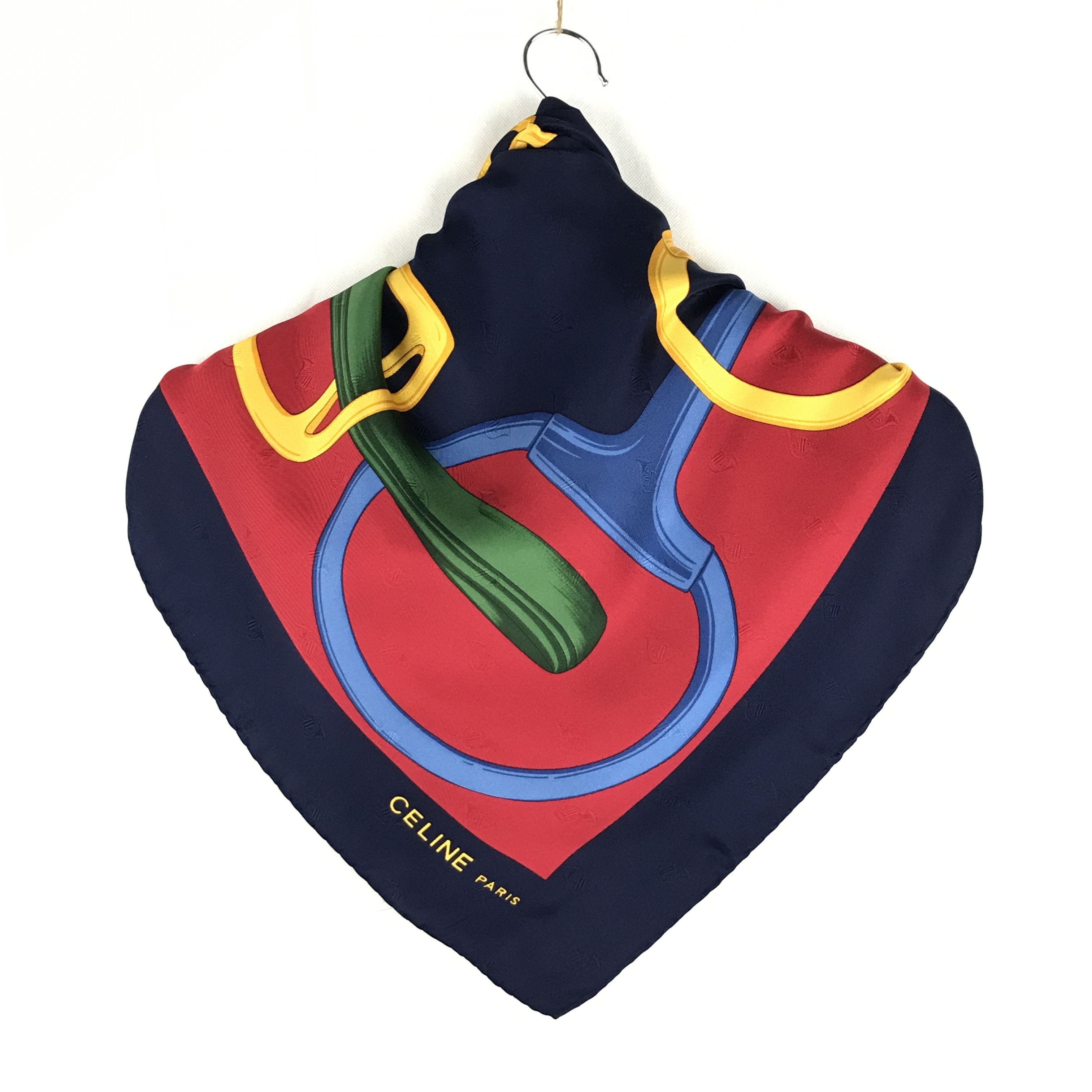 Celine × Vintage Vintage Celine Horsebit Silk Scarf Size ONE SIZE - 4 Thumbnail