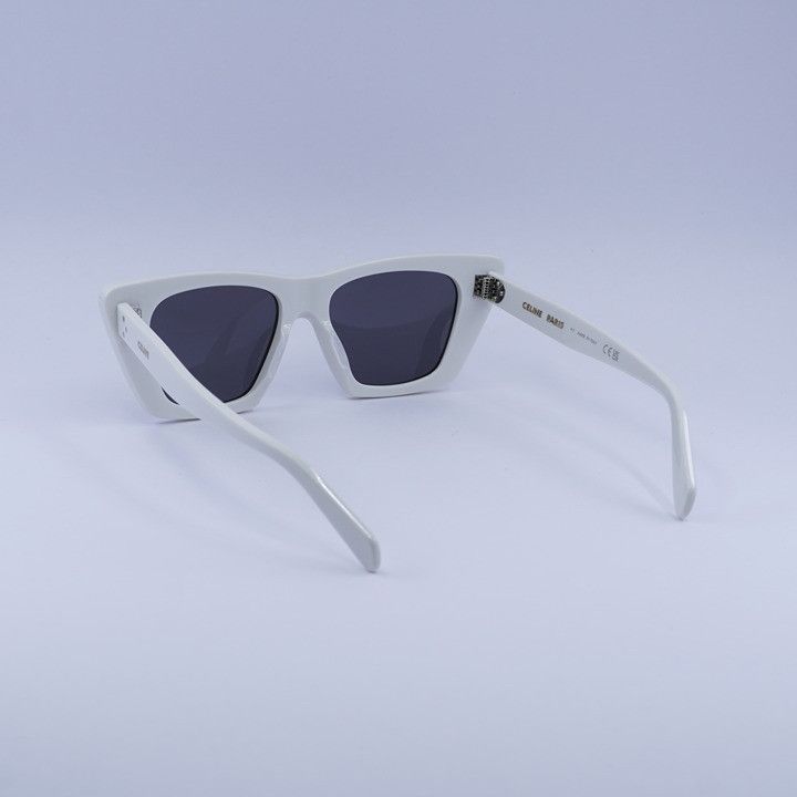 Celine Celine CL40187I 25A Sunglasses White Cat Eye Frame, Grey Size ONE SIZE - 4 Thumbnail