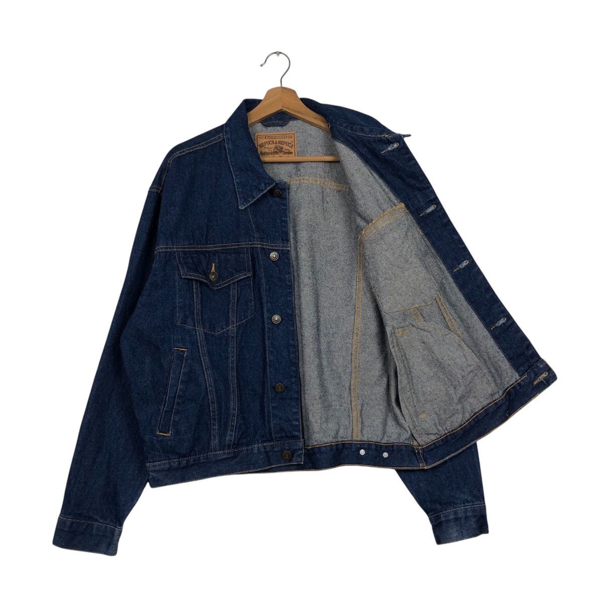 Japanese Brand 📌Vintage Trucker Denim Biker Jacket Nepuca Issey Miyake Size US L / EU 52-54 / 3 - 12 Thumbnail