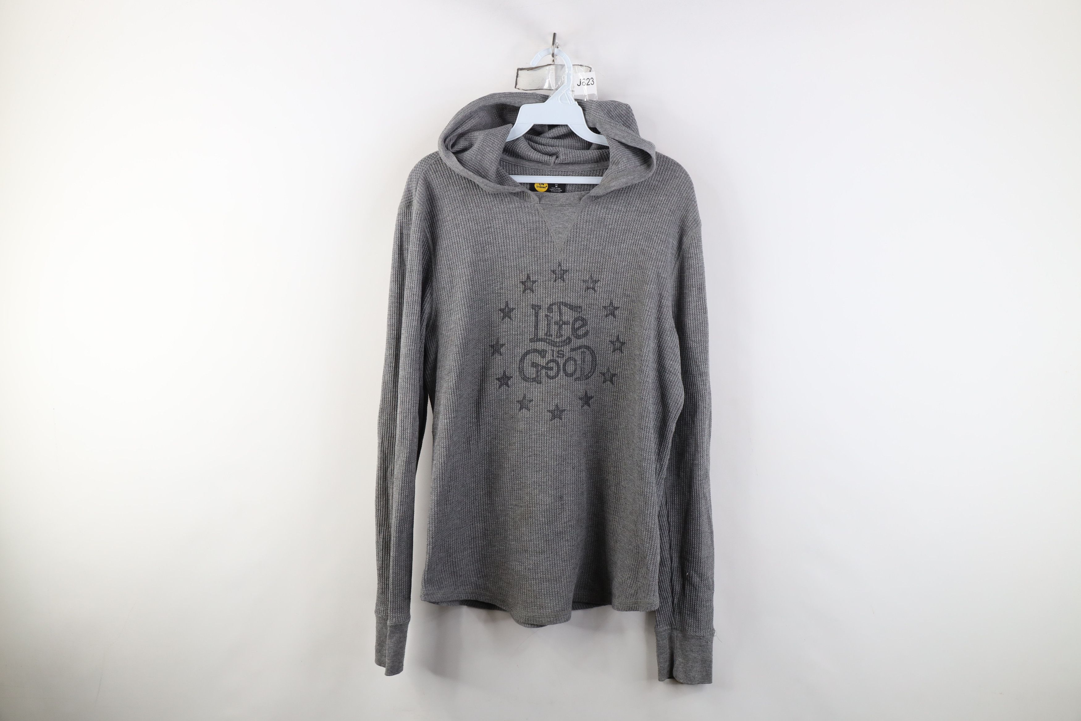 Life is Good Life Is Good Fit Spell Out Star Thermal Waffle Knit Hoodie Size M / US 6-8 / IT 42-44 - 1 Thumbnail