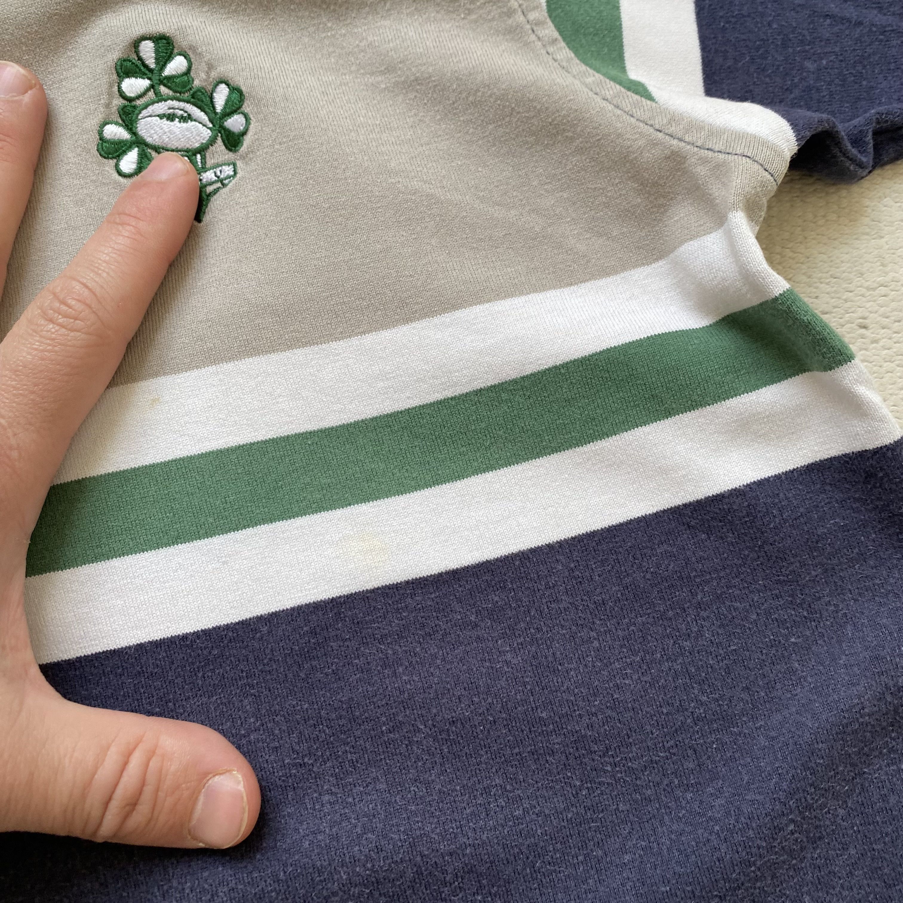 Canterbury of New Zealand 🏈 Vintage Faded Ireland rugby jersey striped polo t-shirt Size US S / EU 44-46 / 1 - 6 Thumbnail