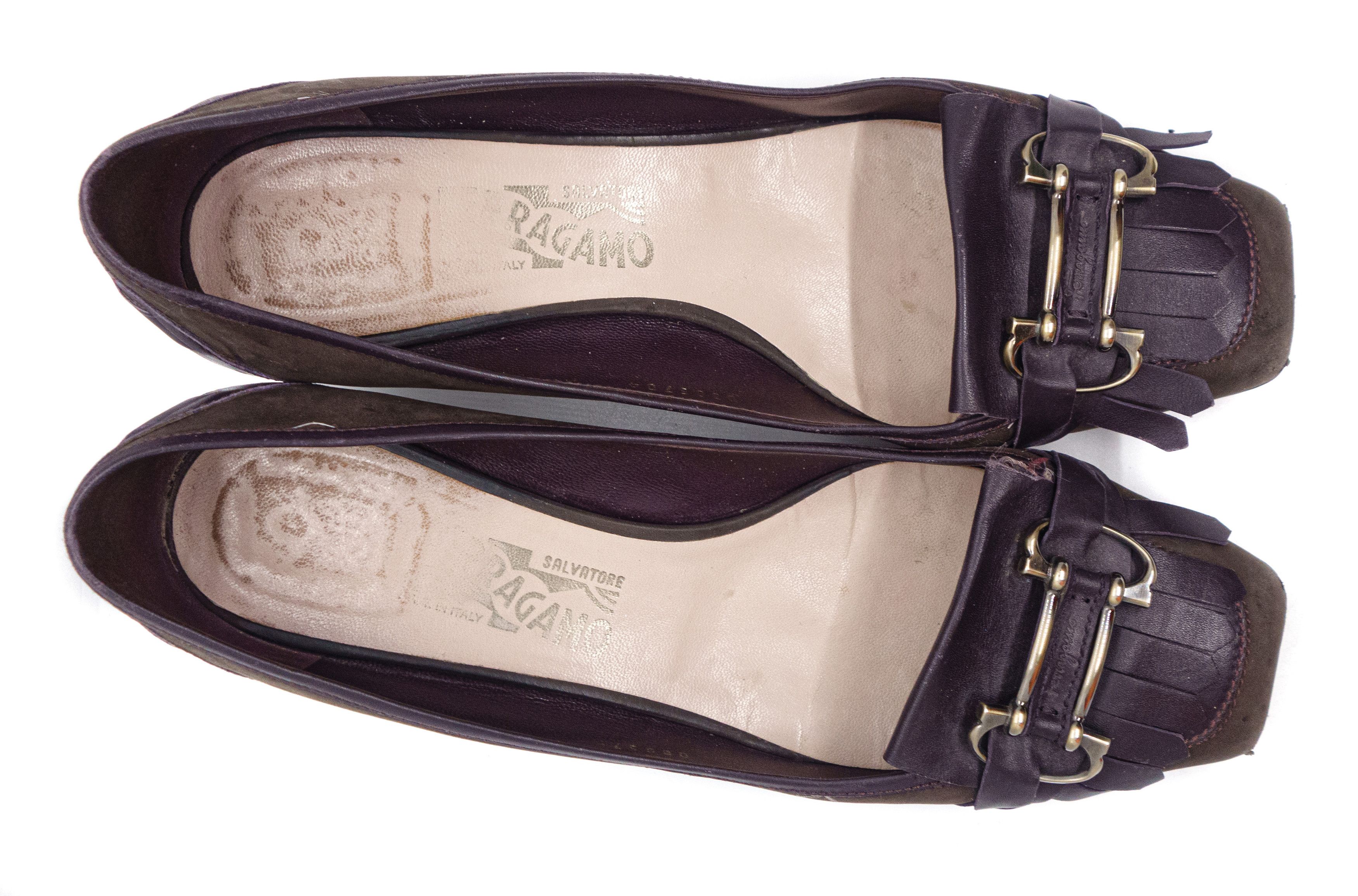 Salvatore Ferragamo Horsebit Leather Suede Shoes Size US 10 / IT 40 - 3 Thumbnail