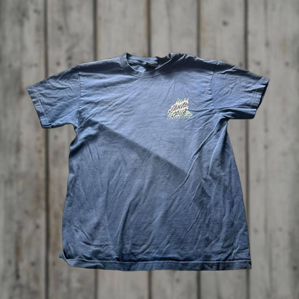 Vintage Santa Cruz Shirt Mens Large Blue Flame Triangle Skateboards Logo Graphic Tee Size US L / EU 52-54 / 3 - 1 Thumbnail