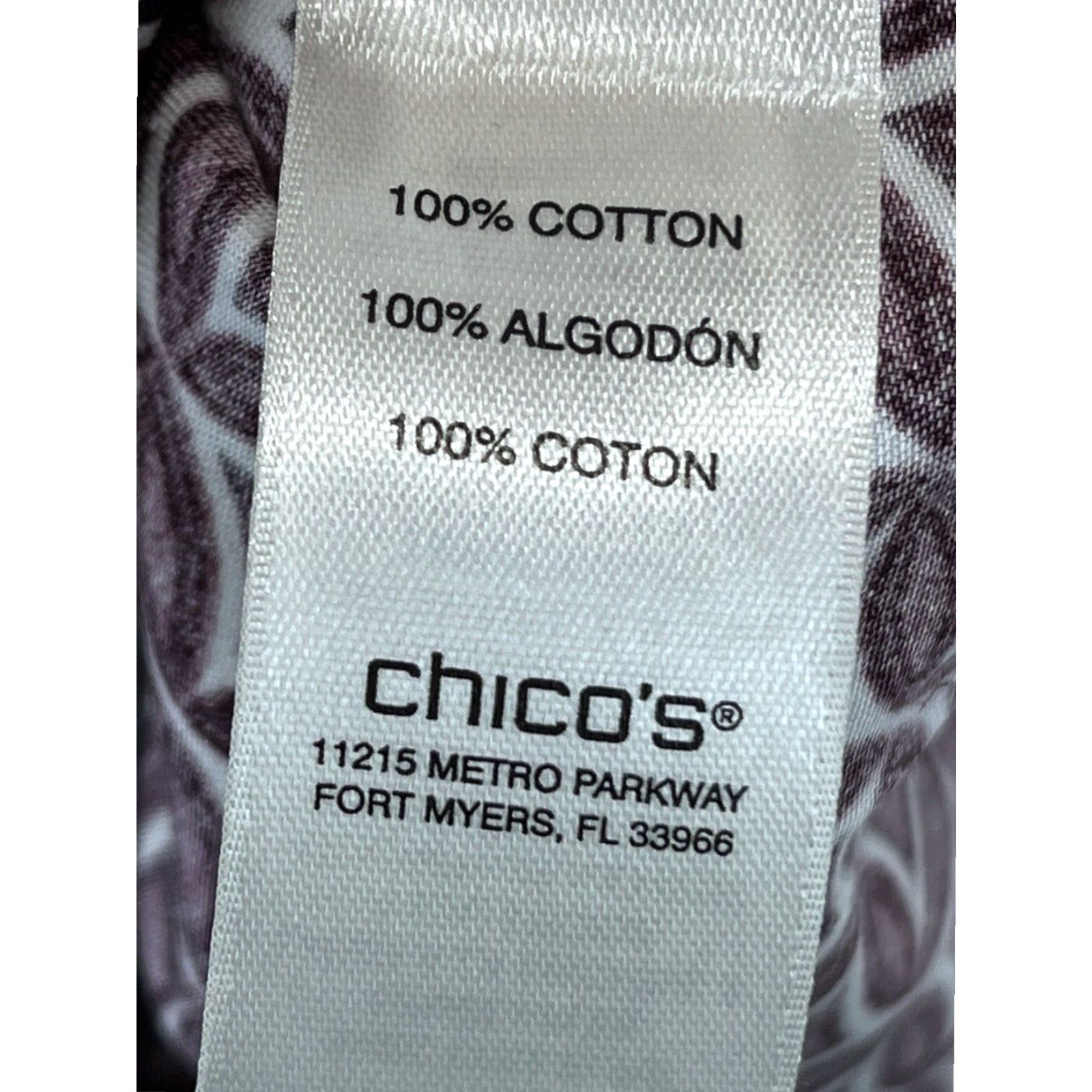 Vintage Chicos Button Up Tunic Shirt Womens XL Red Geometric Long Sleeve Cotton Non Iron Size XL / US 12-14 / IT 48-50 - 7 Thumbnail