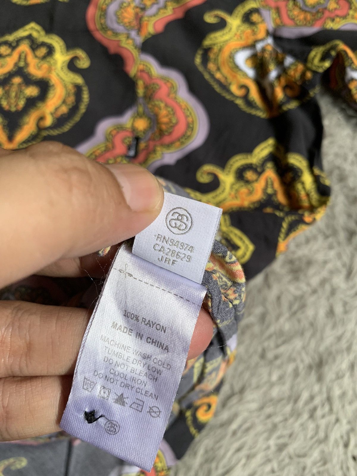 Stussy Stussy shield open collar rayon button shirt Size US M / EU 48-50 / 2 - 6 Thumbnail