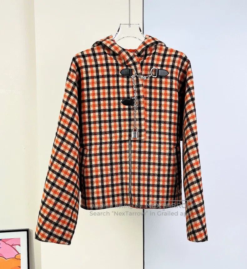 Hermes Hermes Orange Plaid Chain Jacket Size XS / US 0-2 / IT 36-38 - 2 Thumbnail