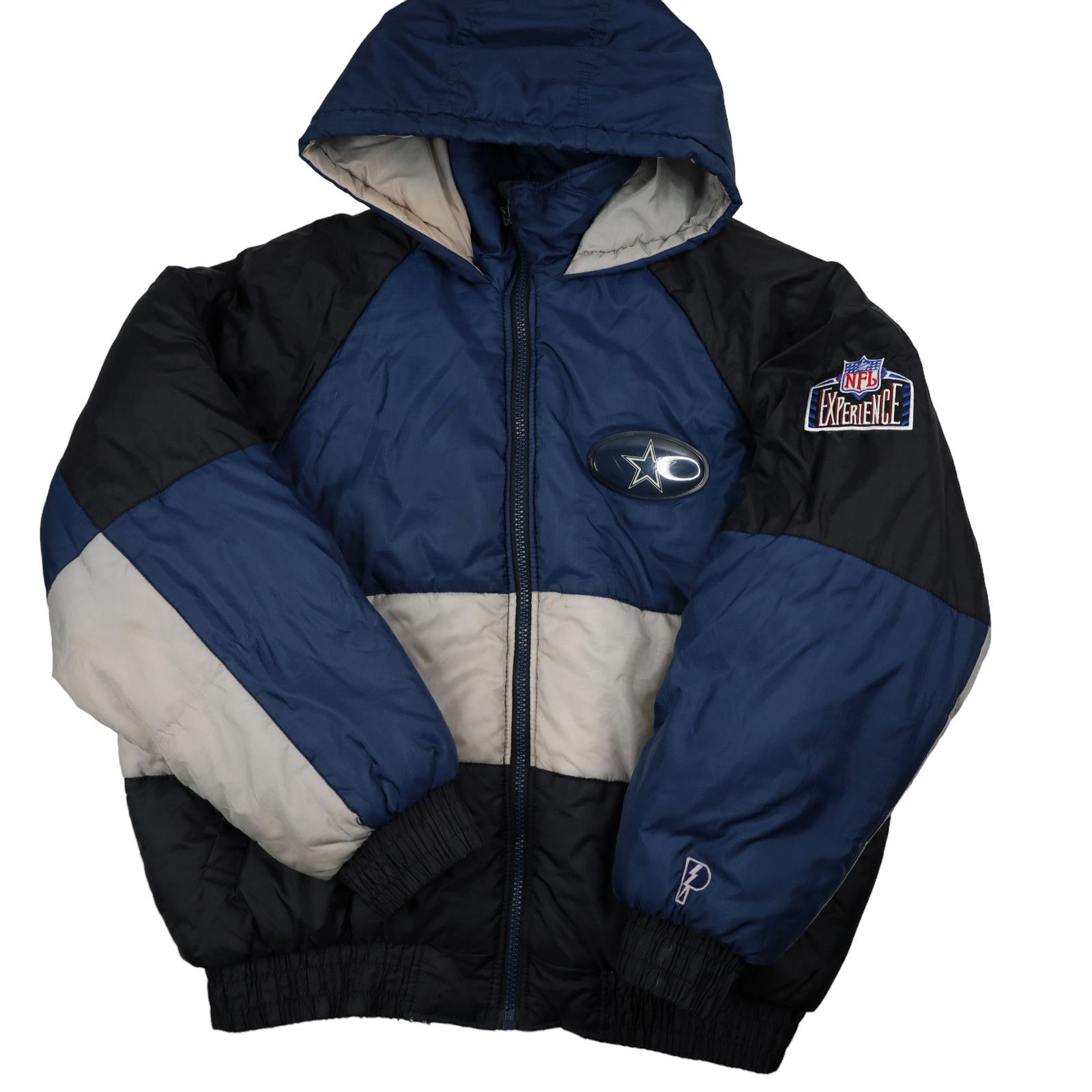 image of Nfl x Pro Player Vintage Pro Player Dallas Cowboys Puffer Coat in Blue, Men's (Size Large)