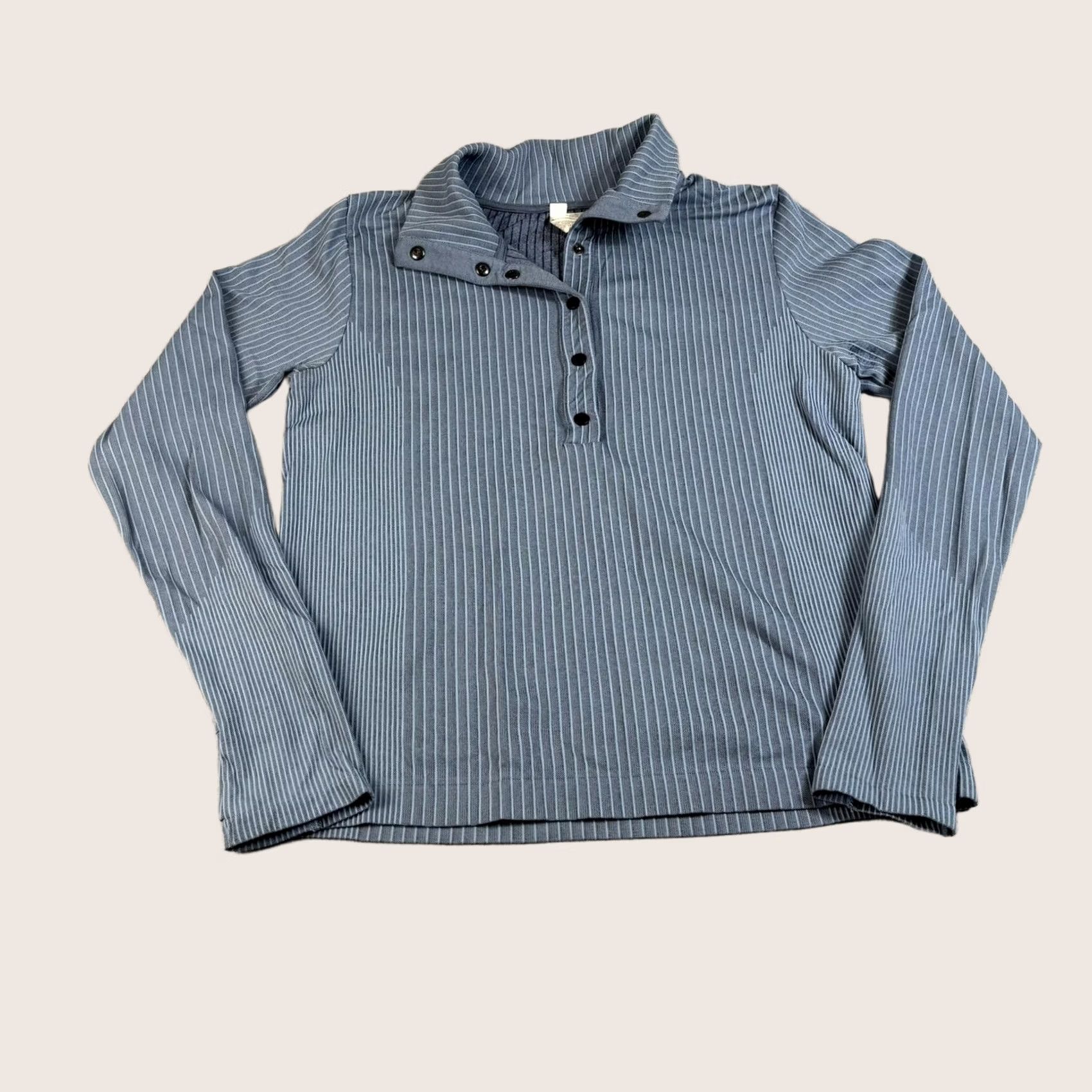 Athleta VINTAGE Athleta Flurry Shirt Women L Blue Seamless Ribbed Long Sleeve Henley Hiking Size L / US 10 / IT 46 - 1 Thumbnail