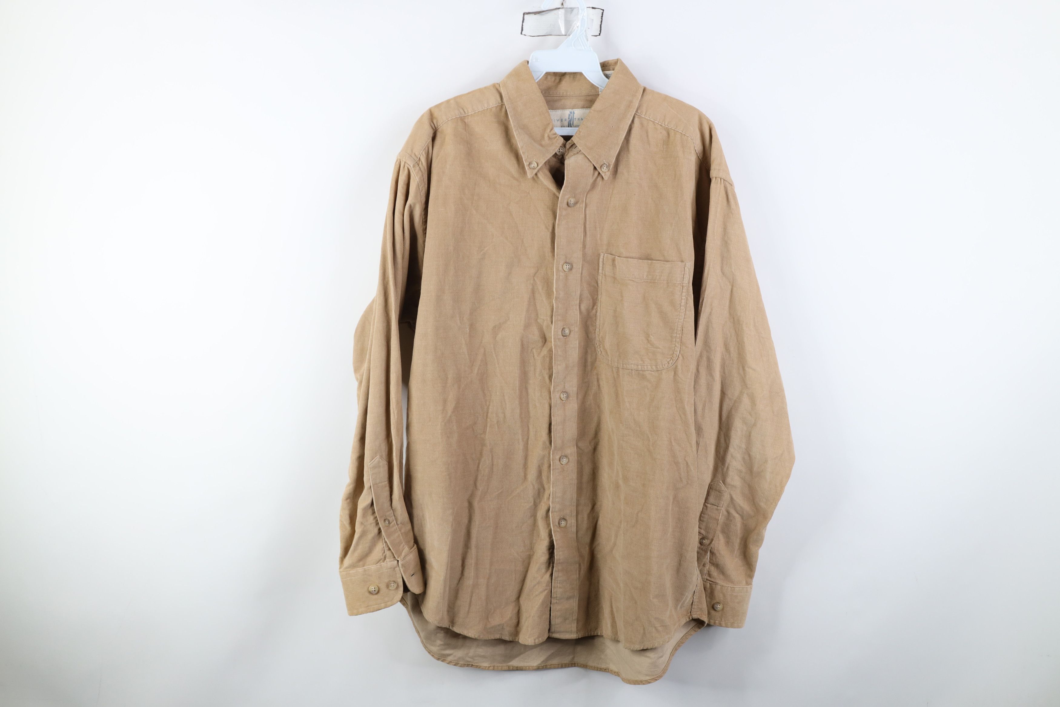 Vintage Vintage 90s Streetwear Collared Button Down Shirt Tan Size US M / EU 48-50 / 2 - 1 Thumbnail