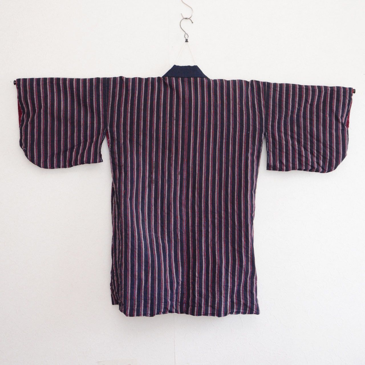 Other Vintage Japanese Noragi Jacket Indigo Collar Maroon Cotton Size US M / EU 48-50 / 2 - 3 Thumbnail