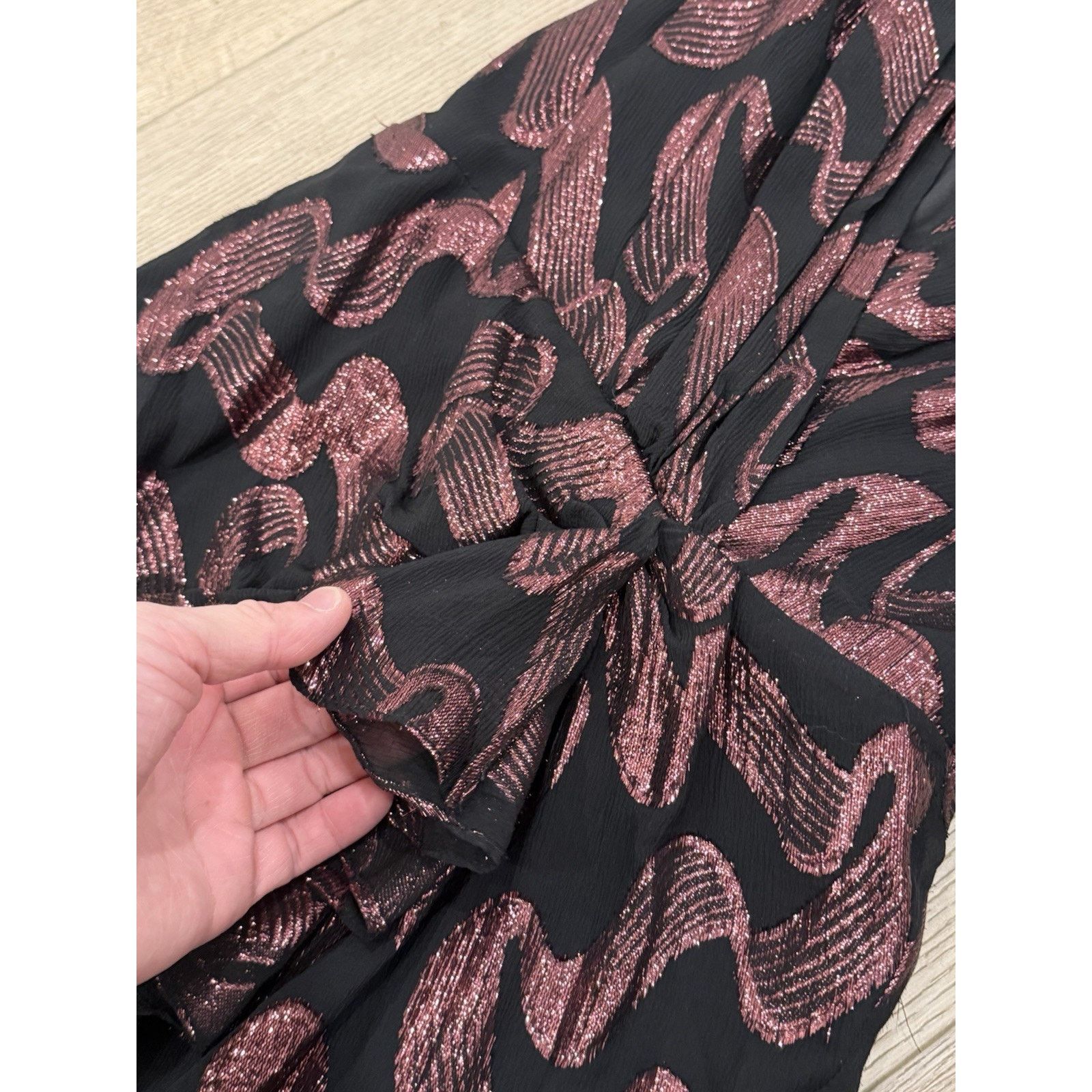 Rebecca Taylor Rebecca Taylor Lurex Jacquard Ruffle Wrap Dress $595 NWT Size XS / US 0-2 / IT 36-38 - 6 Thumbnail