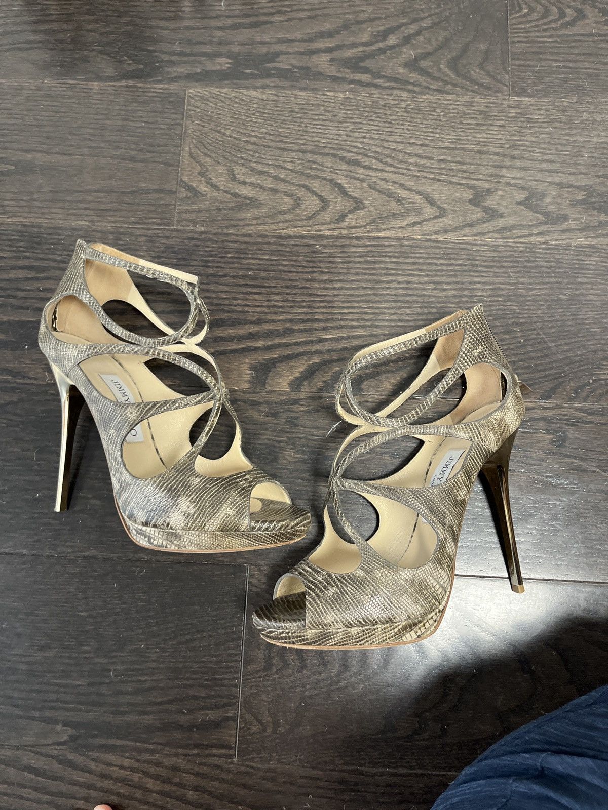 Jimmy Choo Jimmy Choo Snakeskin Heels Size US 8.5 / IT 38.5 - 1 Thumbnail