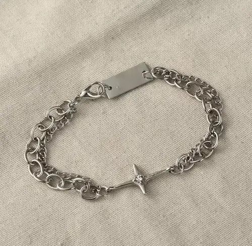 Jewelry Gothic Star Bracelet Silver Vintage Bracelet Y2K Size ONE SIZE - 5 Thumbnail