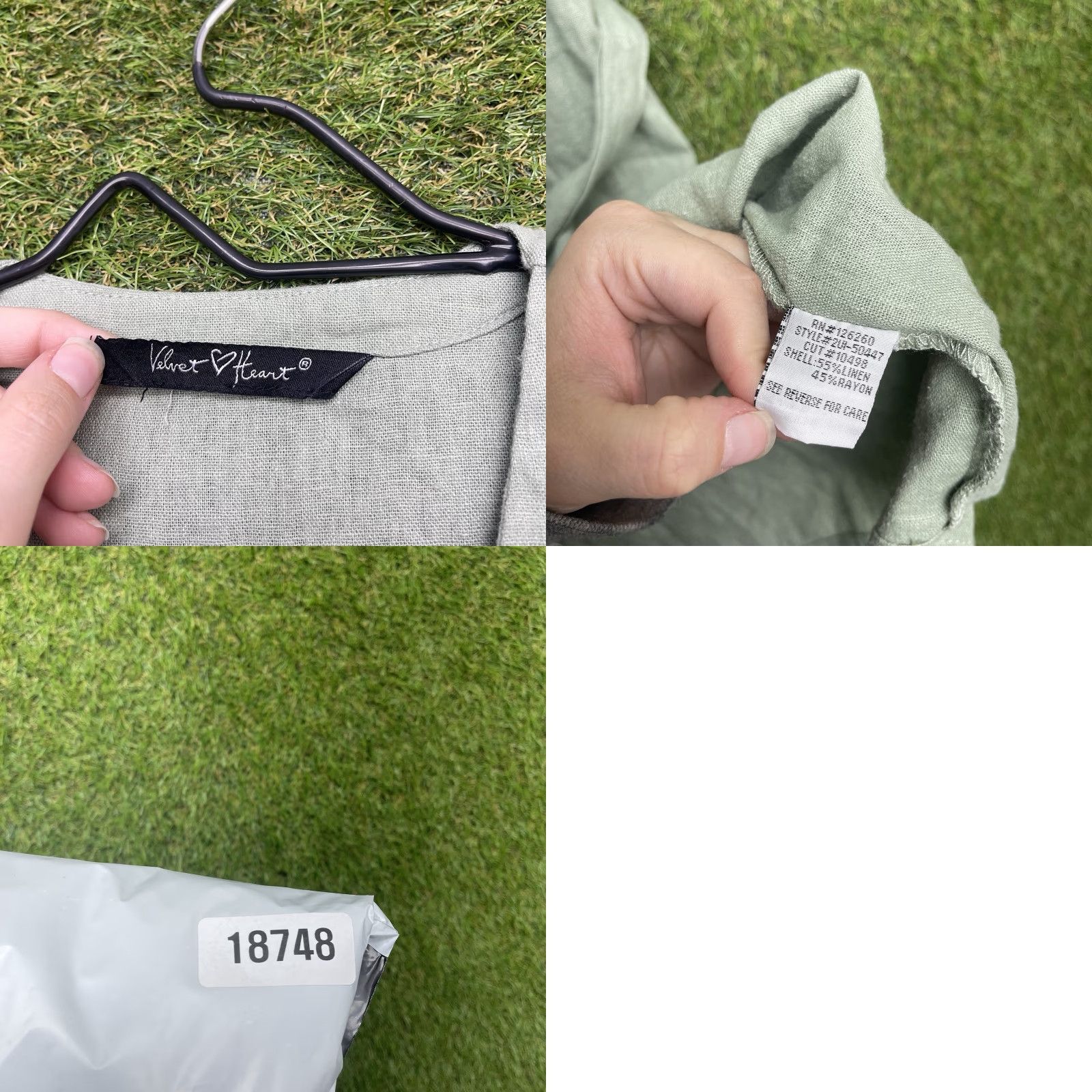 Velvet Velvet Heart Linen Dress Womens Small Green V-Neck Short Sleeve Button Tie Belt Casual A-Line Size S / US 4 / IT 40 - 8 Thumbnail
