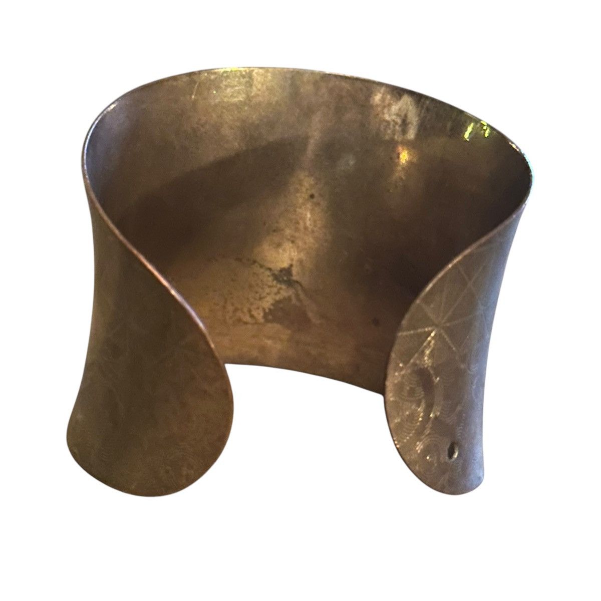 Vintage Vintage wide brass cuff bracelet Size ONE SIZE - 3 Thumbnail