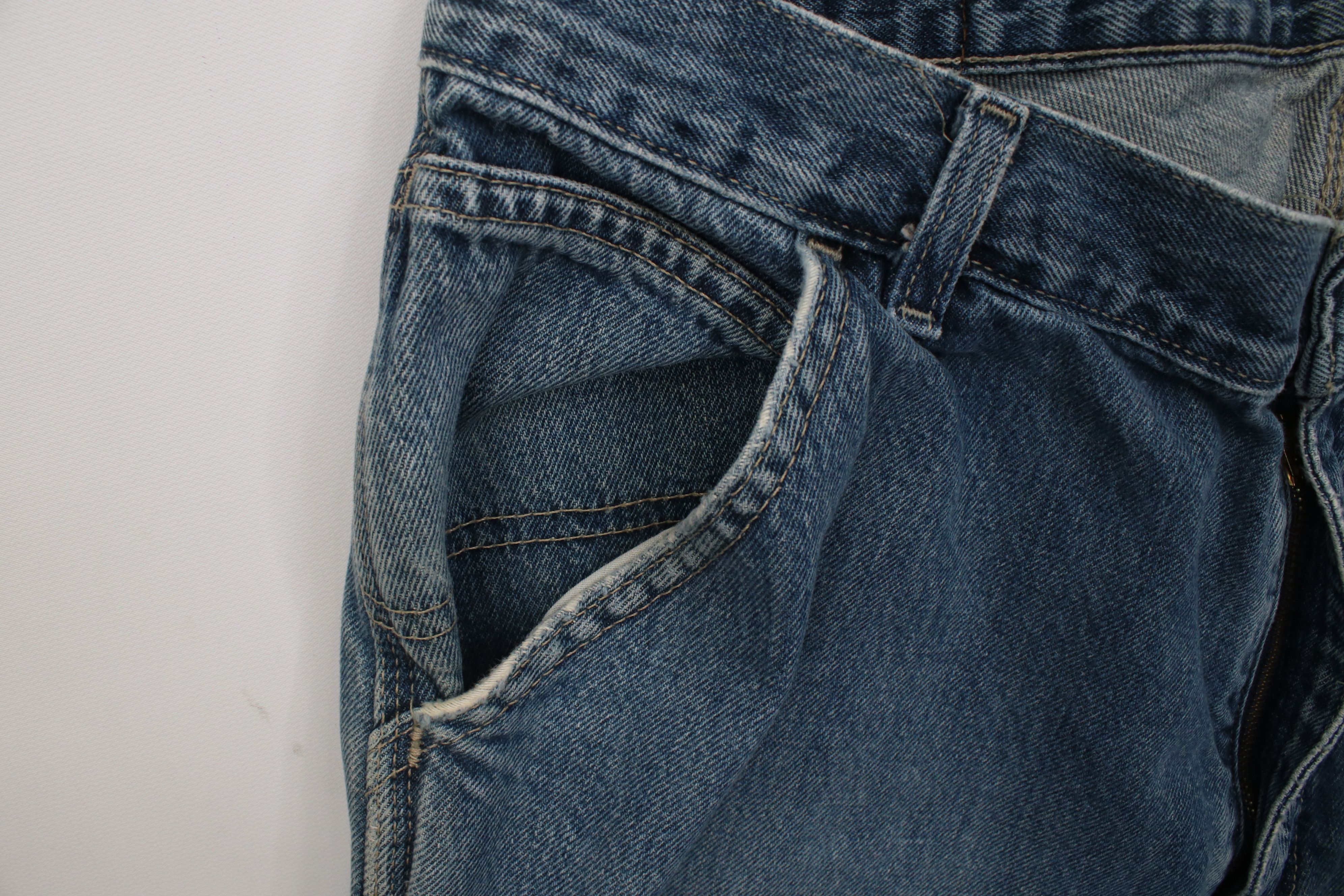 Vintage Vintage 90s Streetwear Wide Leg Dungaree Denim Jeans Blue Size US 34 / EU 50 - 9 Thumbnail