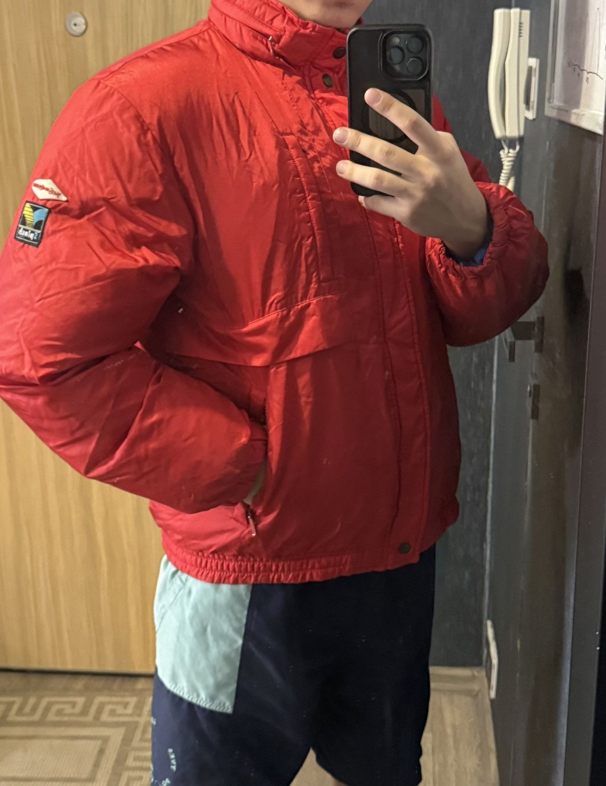 Yves Saint Laurent 90s Winter YSL Down Jacket Puffer Red Bomber Heavy Coat Size US M / EU 48-50 / 2 - 20 Thumbnail