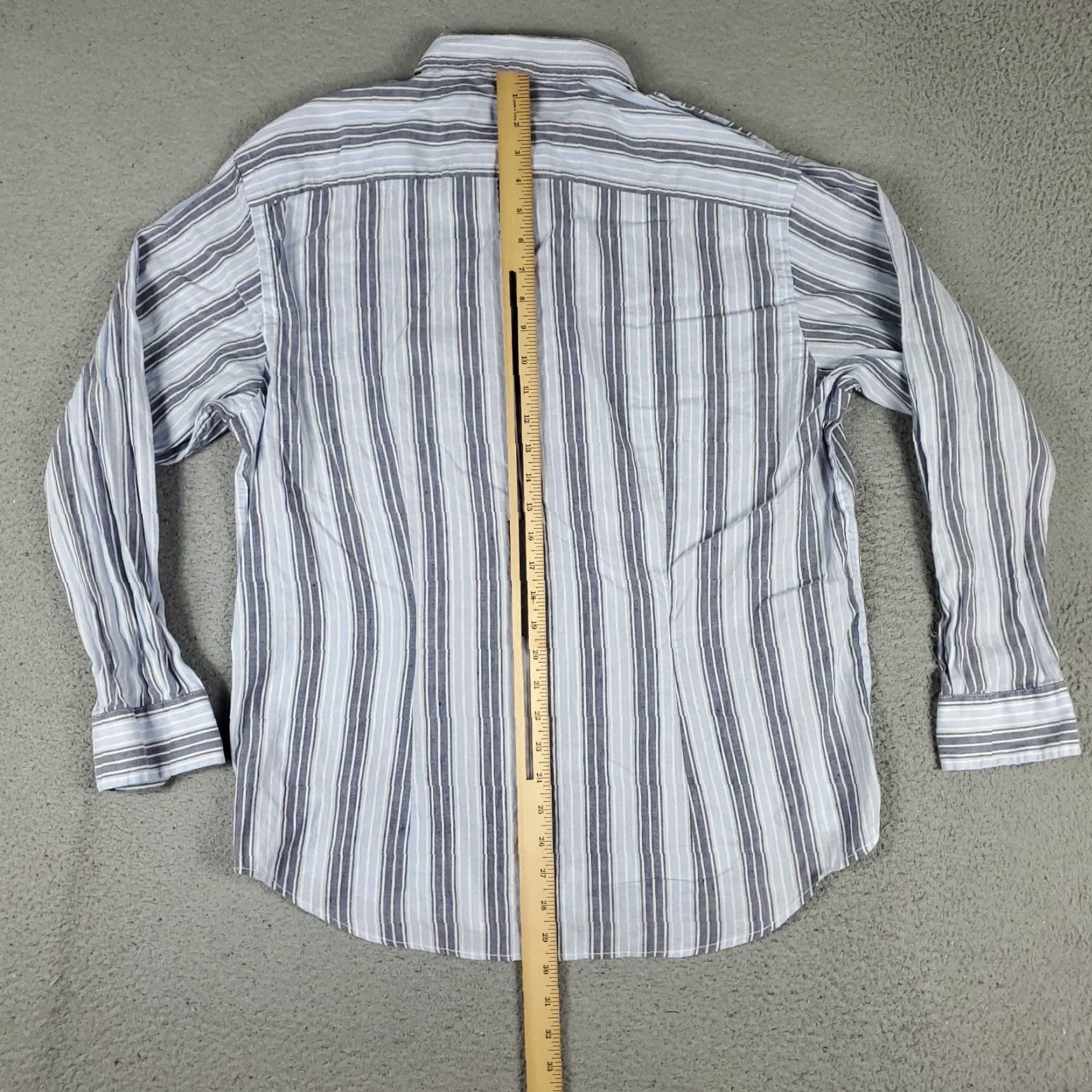 Ermenegildo Zegna Ermenegildo Zegna Blue Striped Linen Button-Up Shirt XL Mens Long Sleeve Size US XL / EU 56 / 4 - 3 Thumbnail
