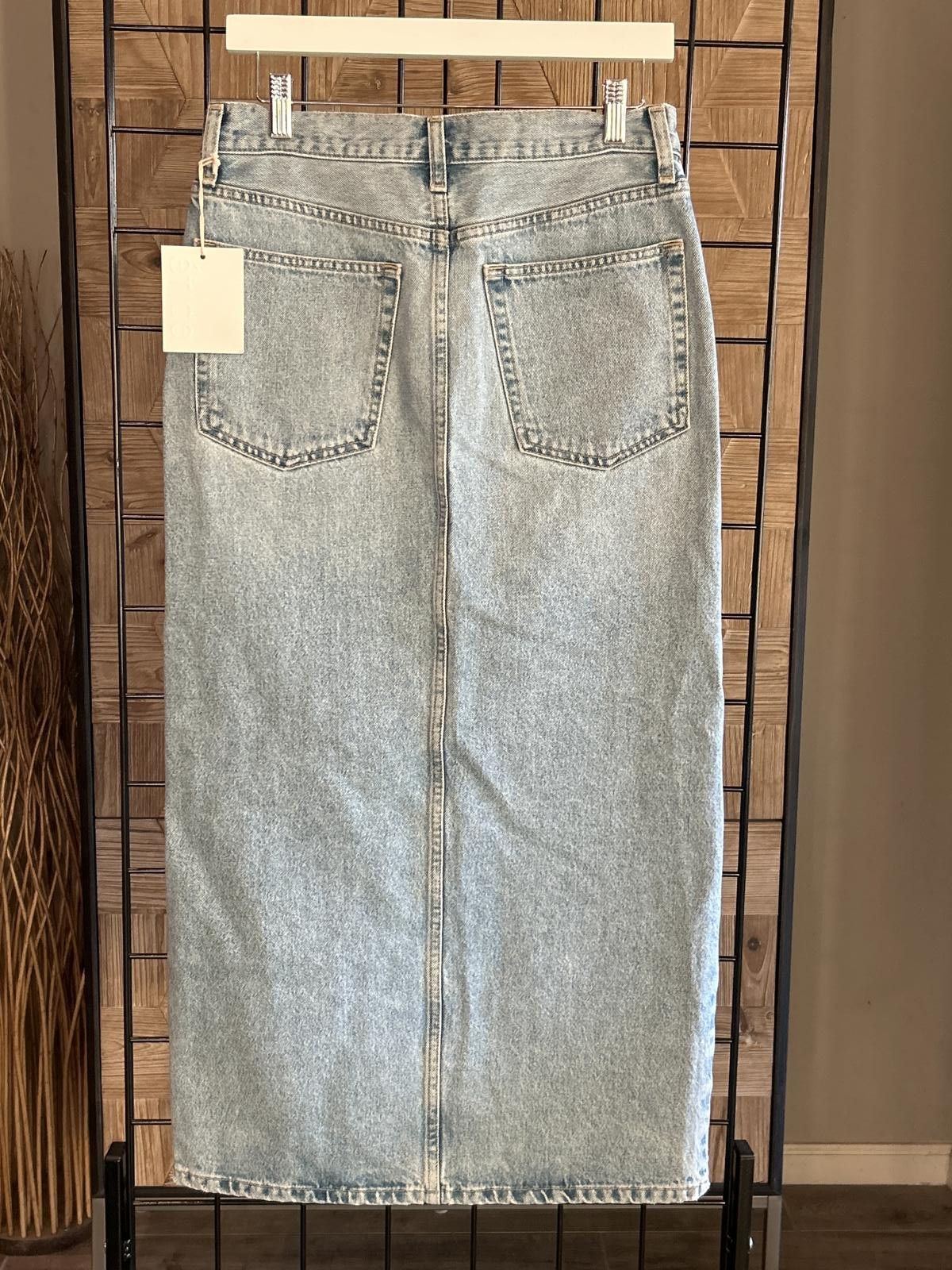 Other NWT Etica Denim Maxi Skirt Sz 27 Light Wash Side Slit Size 28" / US 6 / IT 42 - 6 Thumbnail