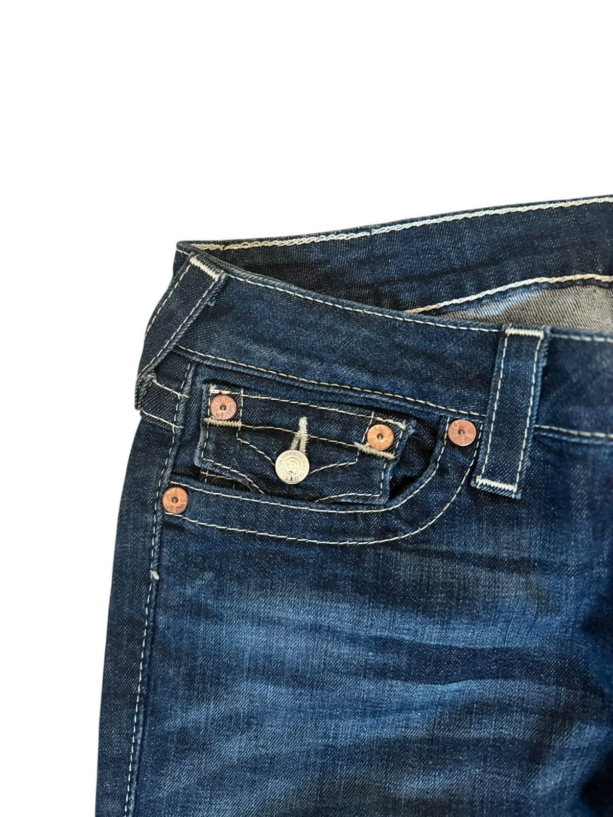 True Religion True Religion Hi-Rise Boot Washed Flared Bootcut Denim Jeans Size 29" - 8 Thumbnail