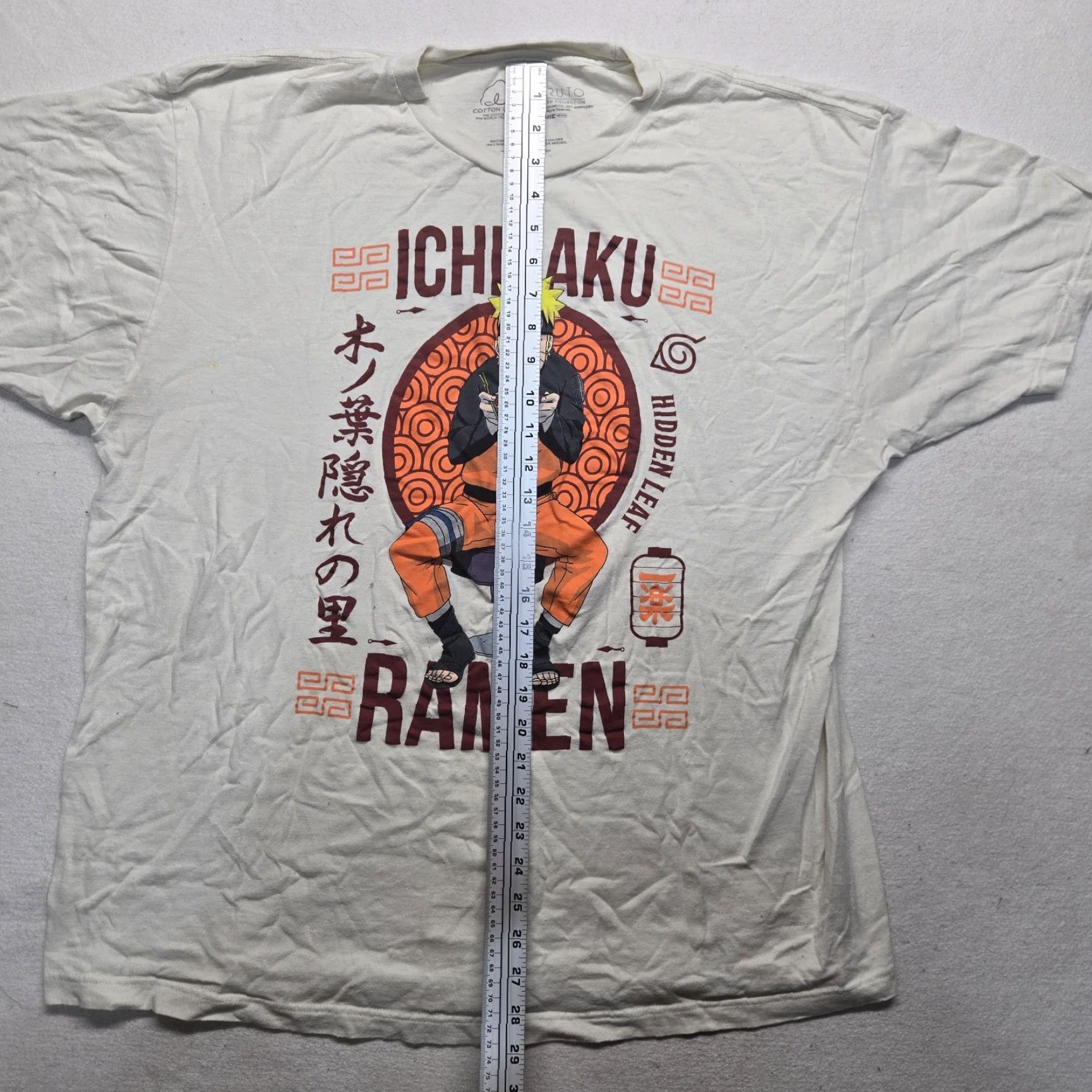 Vintage Naruto Shirt White Adult 2XL Men's T-Shirt Naruto Shippuden Ichiraku Ramen Shop Anime White Tee Graphic Print Crew Neck Short Sleeve Cotton 2000s? Size US XXL / EU 58 / 5 - 6 Thumbnail