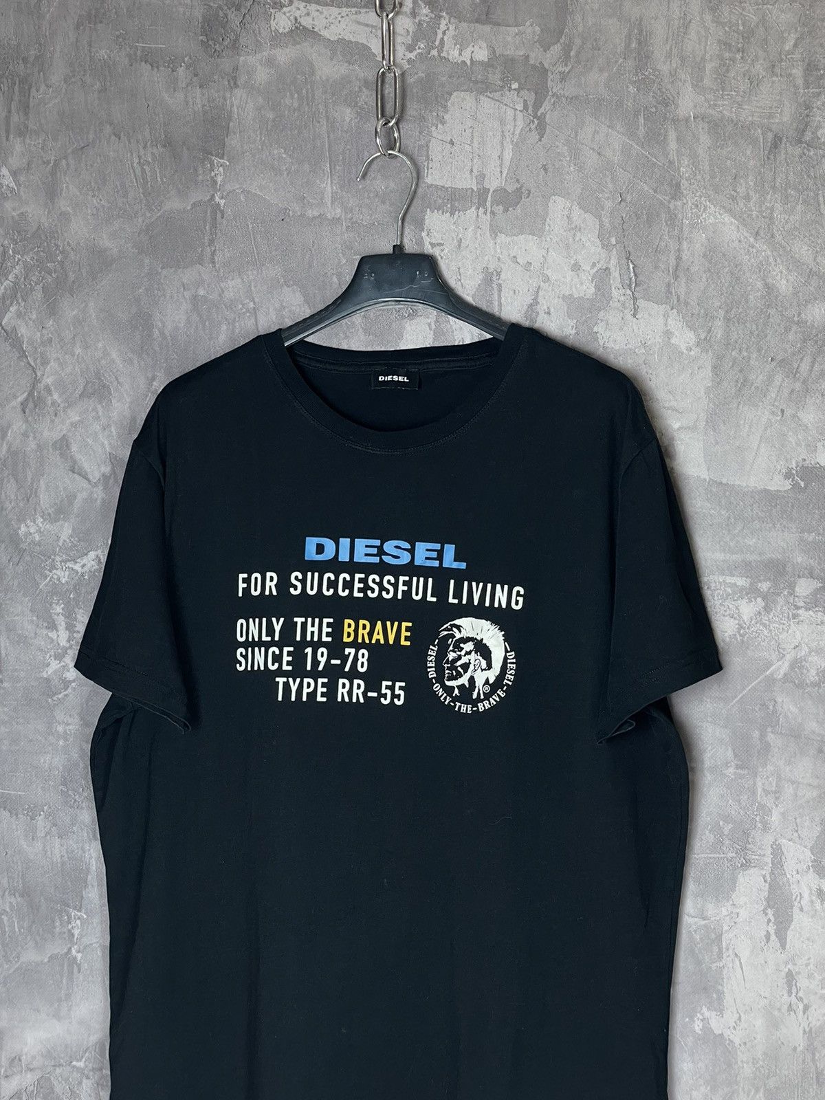 Diesel × Vintage Vintage Diesel T-Shirt Big Logo 2000s Hype Y2K Black Size US XL / EU 56 / 4 - 2 Thumbnail