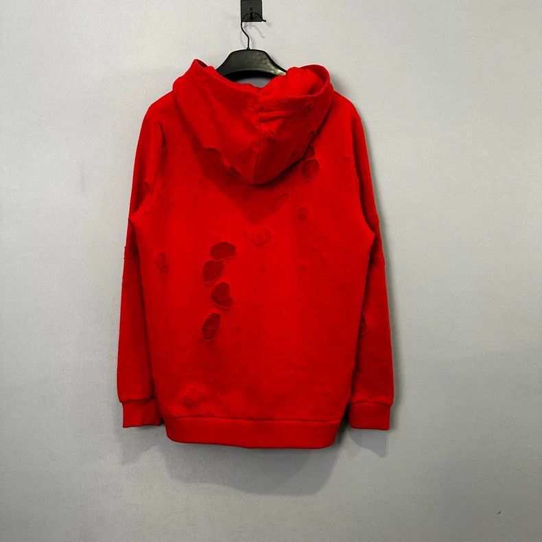 Givenchy Givenchy Red Large Ripped Hoodie Size US S / EU 44-46 / 1 - 2 Thumbnail