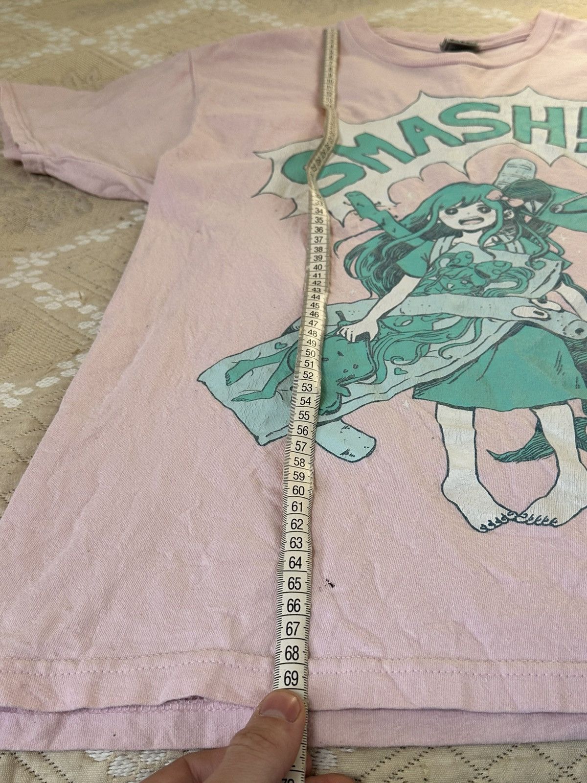Anime 🔥 Omori Aubrey SMASH Pink Anime Game Japan Faded T Shirt Size US L / EU 52-54 / 3 - 12 Thumbnail