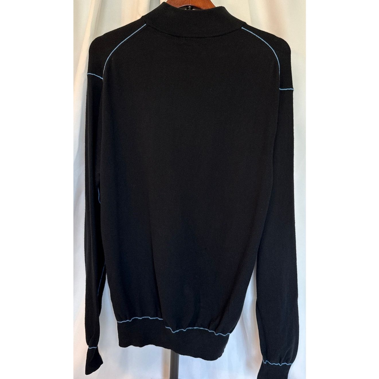 Peter Millar Peter Millar Mens 1/4 Zip Pullover Sweatshirt Black Medium Size US M / EU 48-50 / 2 - 2 Thumbnail