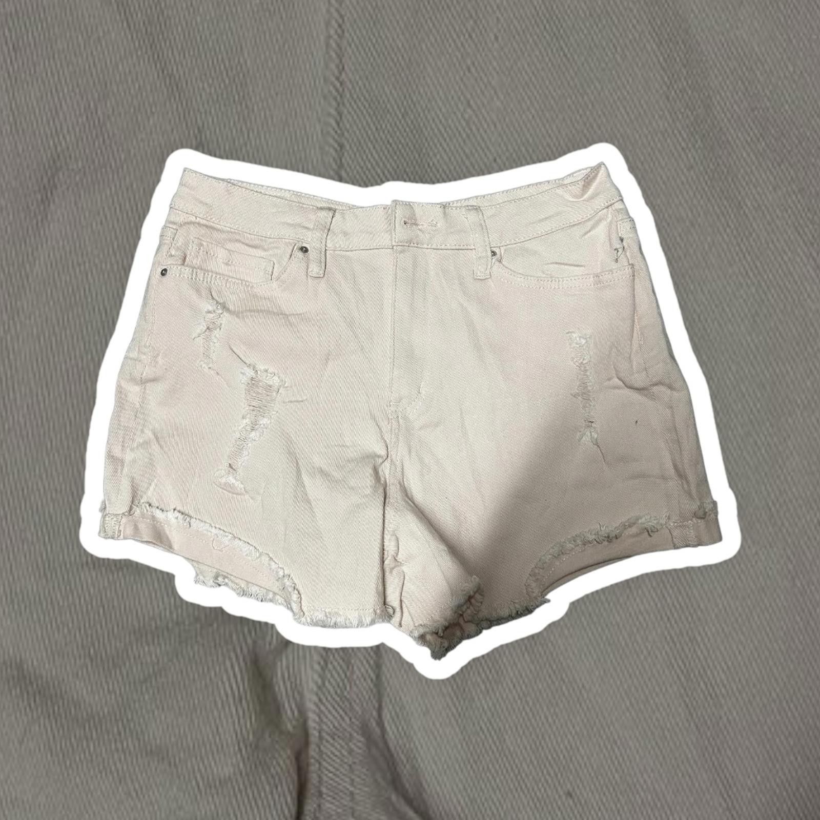 Designer YMI Distressed Denim Shorts - Light Pink Size 30" / US 8 / IT 44 - 1 Thumbnail
