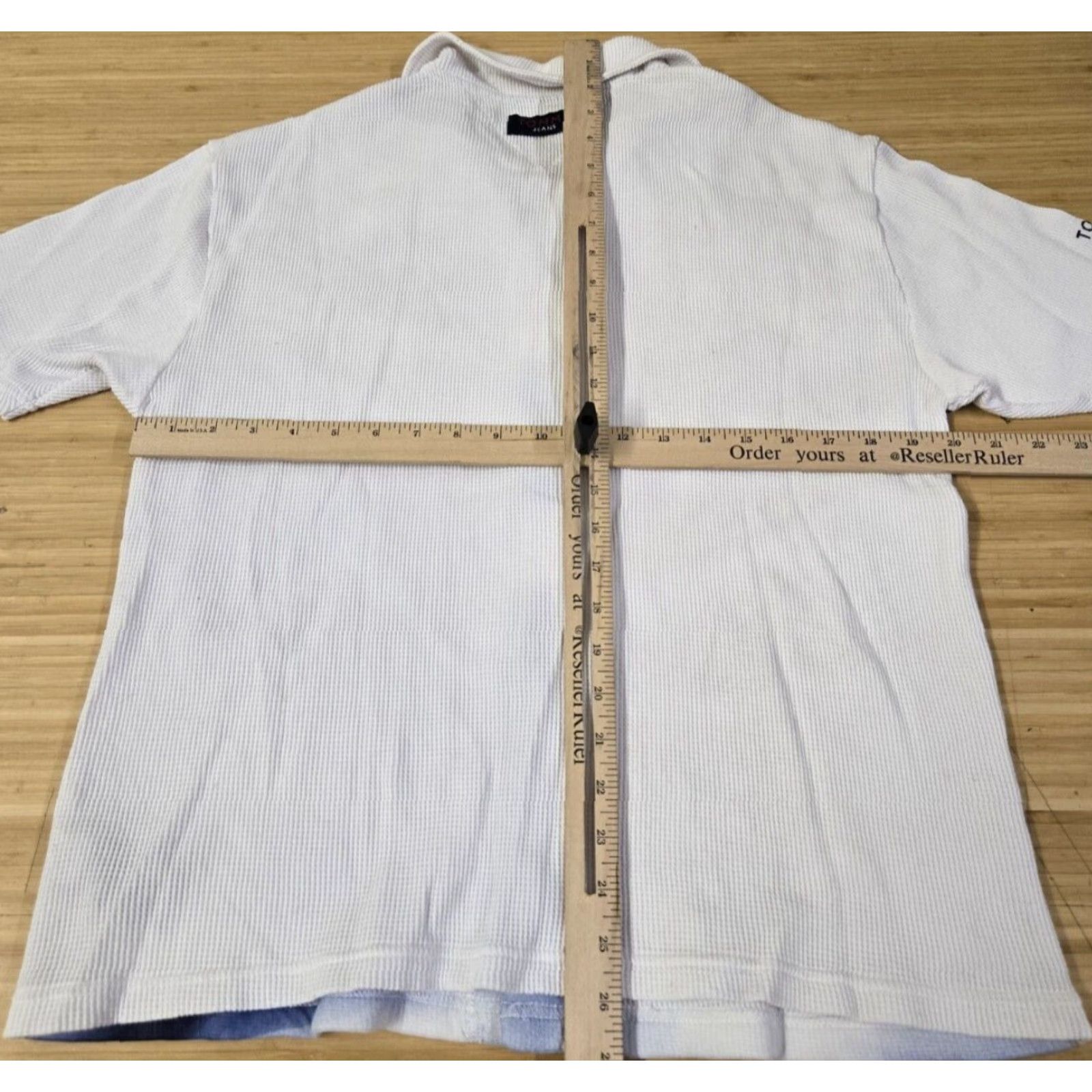 Tommy Hilfiger VINTAGE Tommy Hilfiger Blouse Shirt Womens Short Sleeve White Blue Large XL Button Accent Casual Sleeve Snap Closure Size L / US 10 / IT 46 - 6 Thumbnail