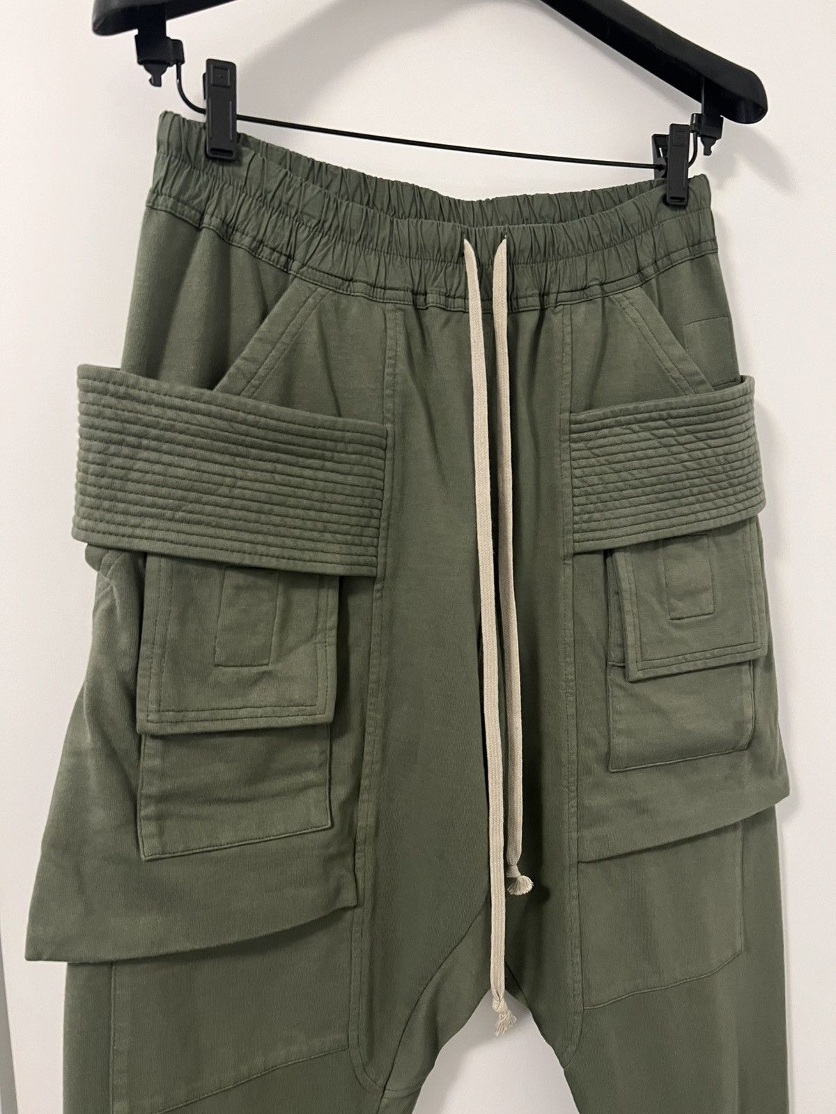 Rick Owens Drkshdw XS RIG Creatch Olive Army Green Cargo Joggers Sweatpants Size US 30 / EU 46 - 3 Thumbnail